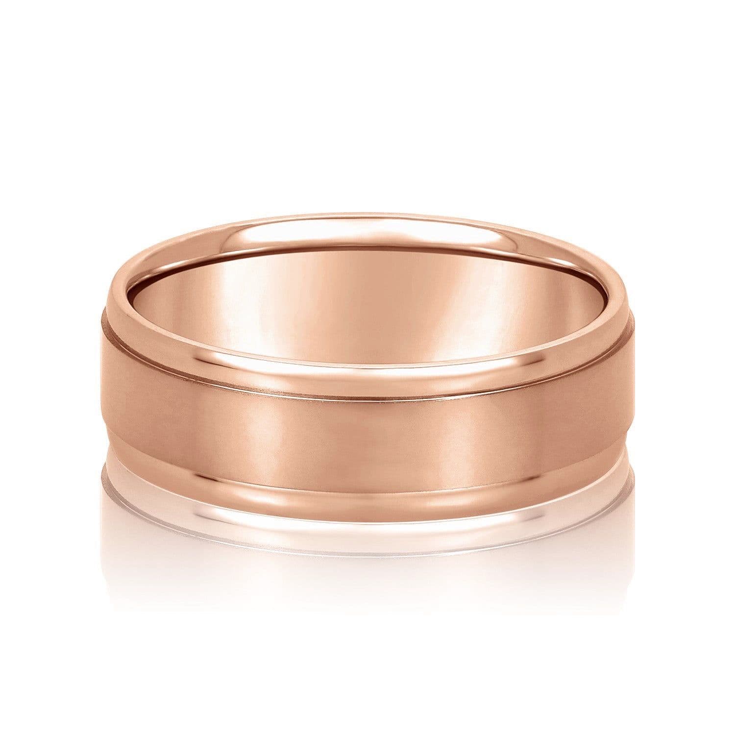 Men's Flat Wedding Band with Step Edge