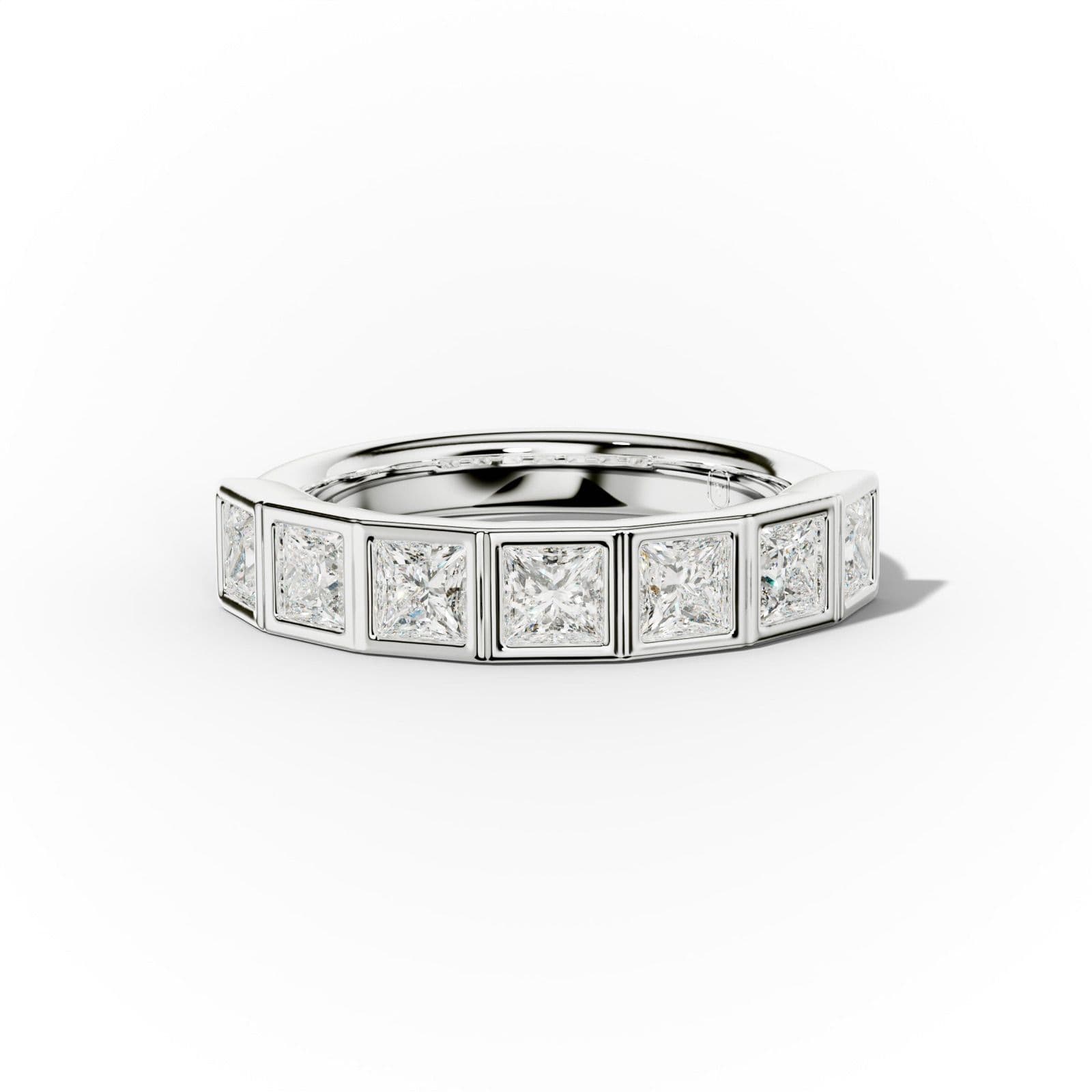 2.0 Carat Bezel Set Princess Cut Diamond Anniversary Band