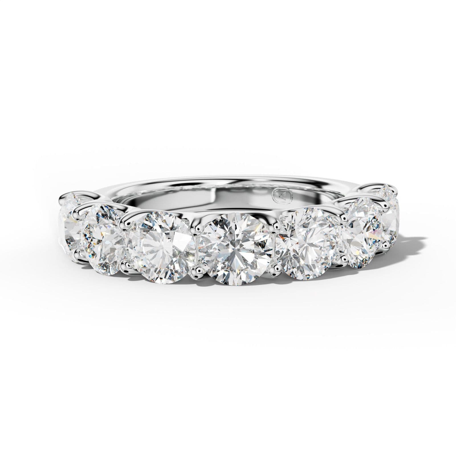 4.0 Carat Round Diamond Half Anniversary Band U Prong