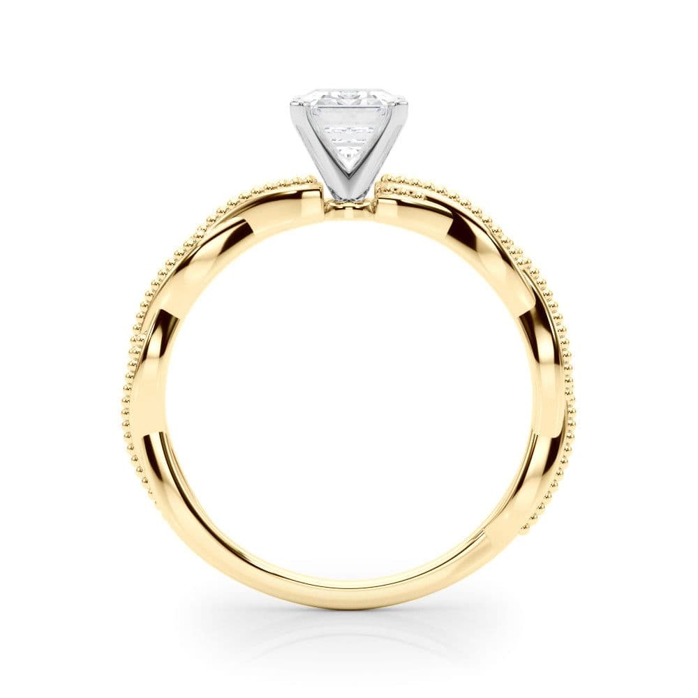 Anastasia Twisted Vine Emerald Diamond Solitaire Engagement Ring