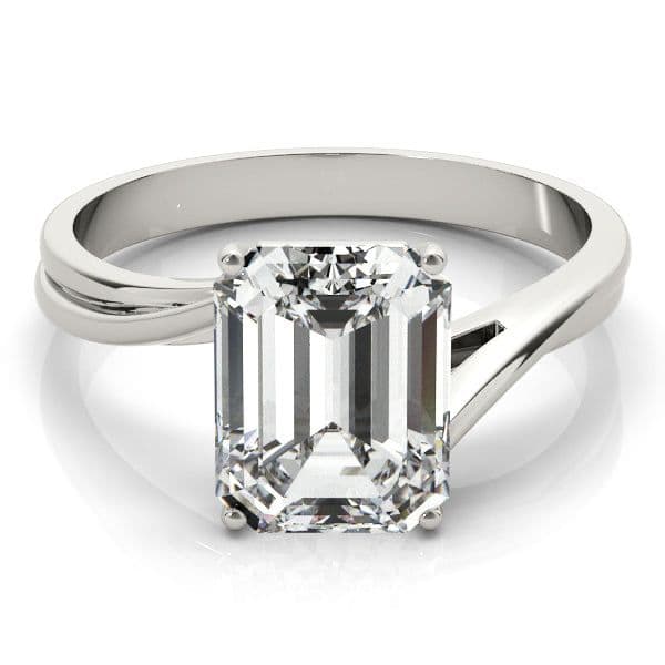 Hazel Emerald Diamond Solitaire Engagement Ring