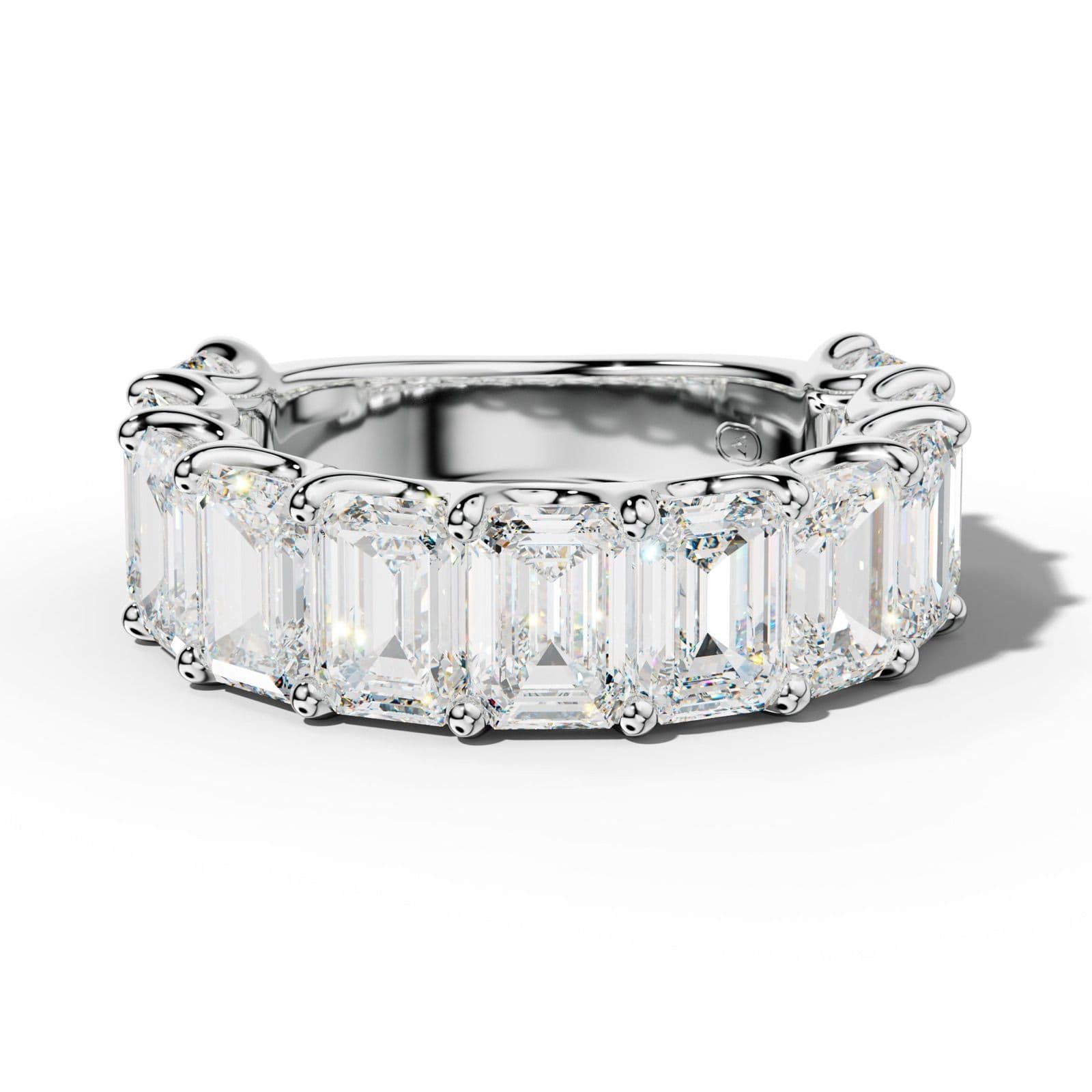 8.0 Carat Emerald Cut Diamond 3/4 Anniversary Band U Prong