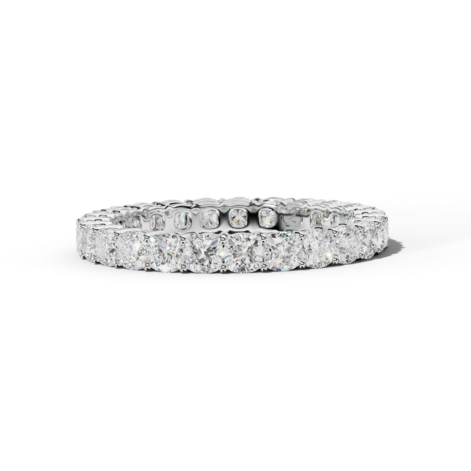 3.0 Carat Cushion Diamond Eternity Band Shared Prong
