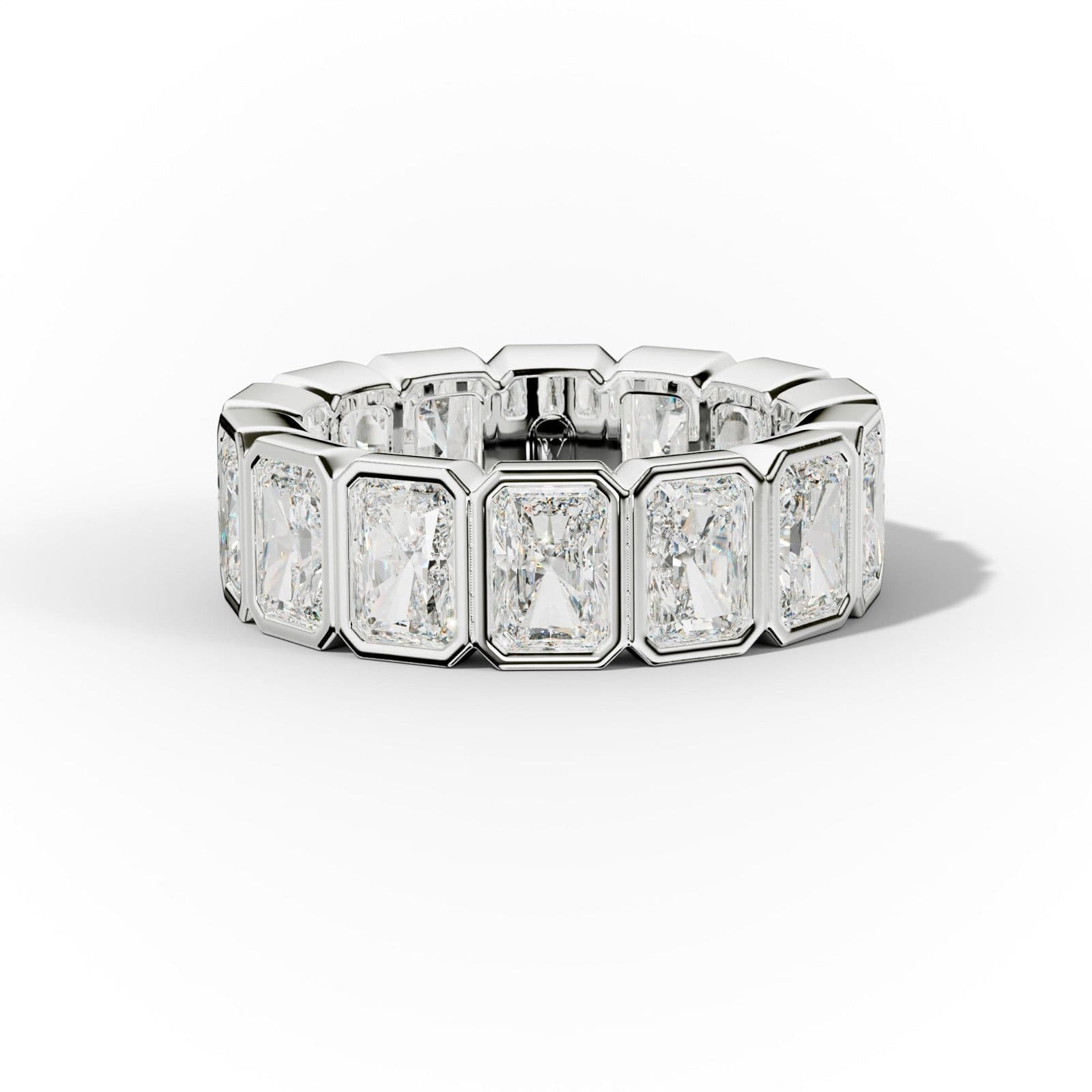 7.0 Carat Bezel Set Radiant Cut Diamond Eternity Band