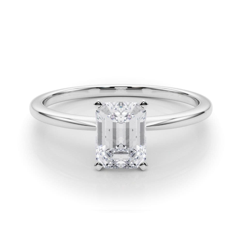 Angelica Emerald Diamond Solitaire Engagement Ring