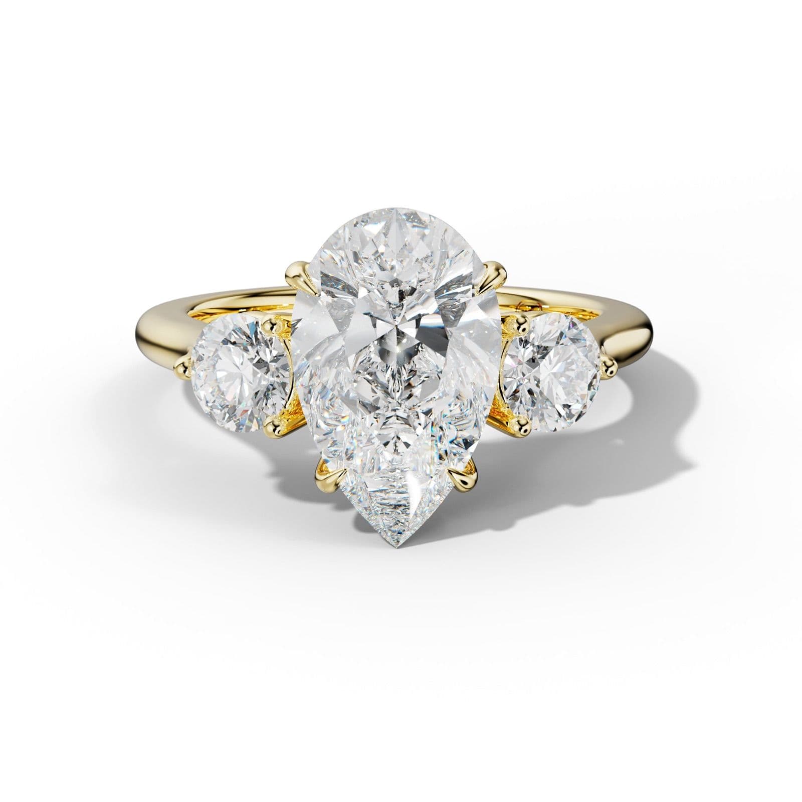 Elsa Pear Shape With Round Side Diamond Engagement Ring