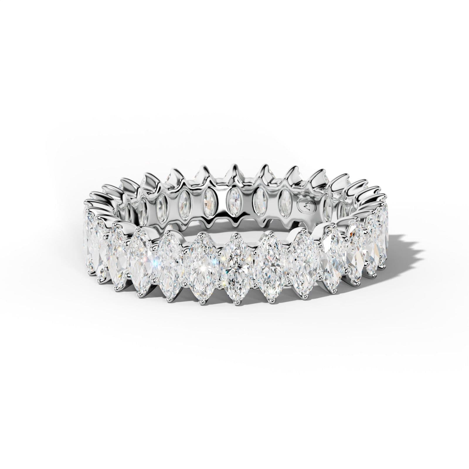 3.0 Carat Marquise Diamond Eternity Band Shared Prong Low-Set Design