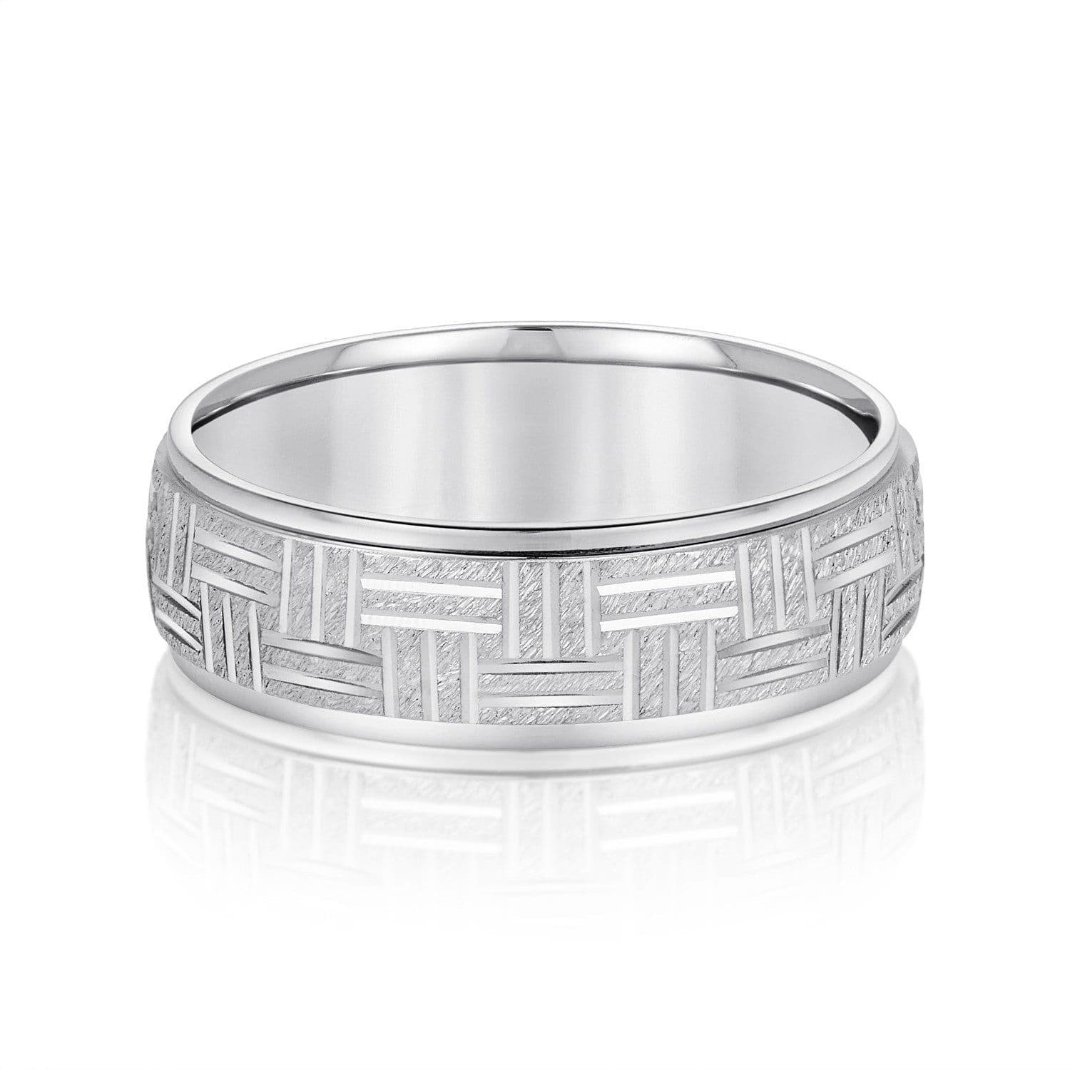 Men's Wedding Band Horizontal & Vertical Lines