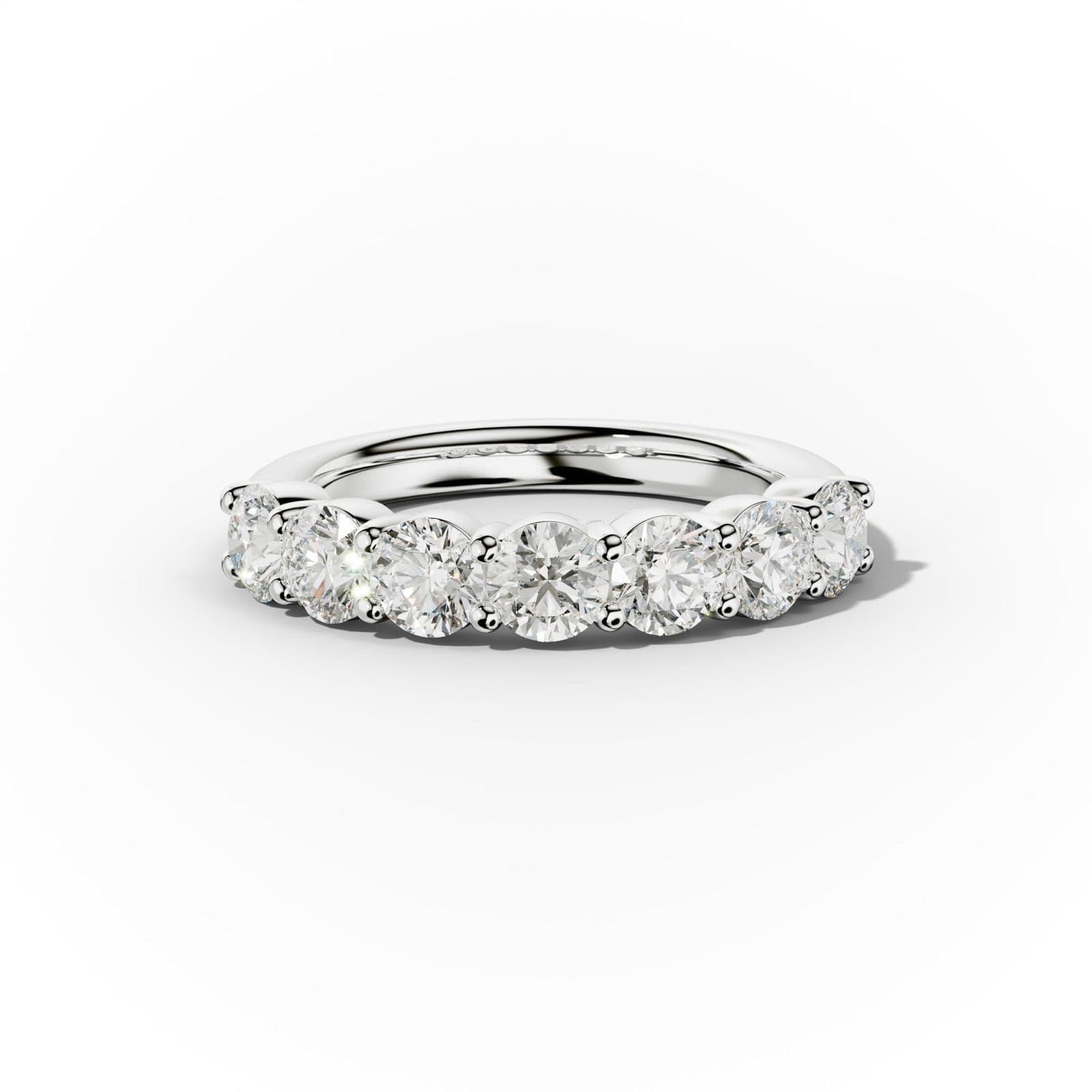 2.0 Carat Round Cut Diamond Classic Half Eternity Band Shared Prong