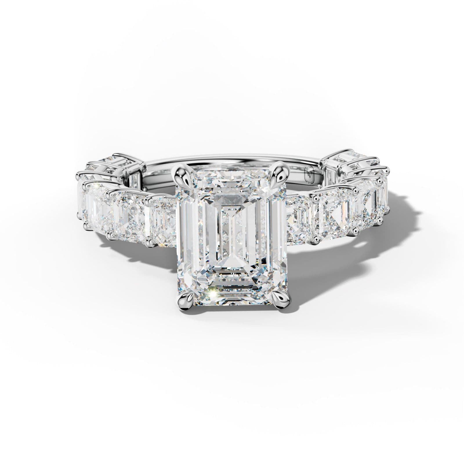 Demi Emerald Cut Engagement Ring With Asscher Side Stones