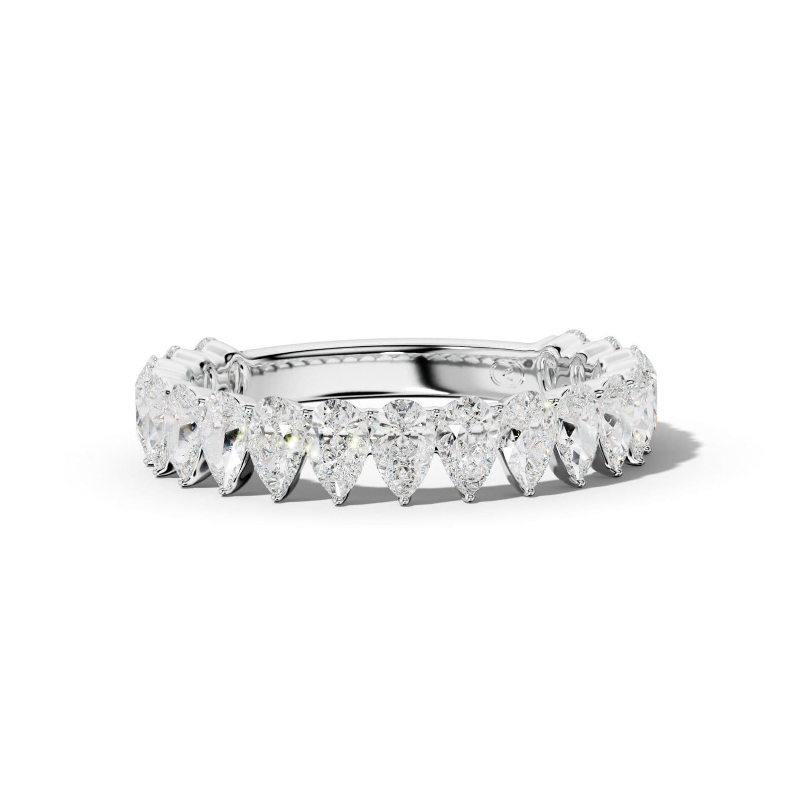 2.0 Carat Pear Shape Diamond 3/4 Anniversary Band Shared Prong Low-Set Design