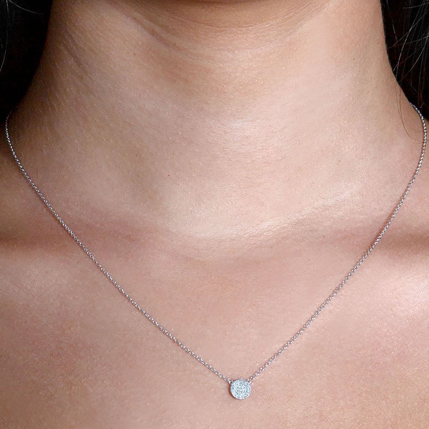0.10 ctw Diamond Pave Cluster Necklace Pendant-VIRABYANI