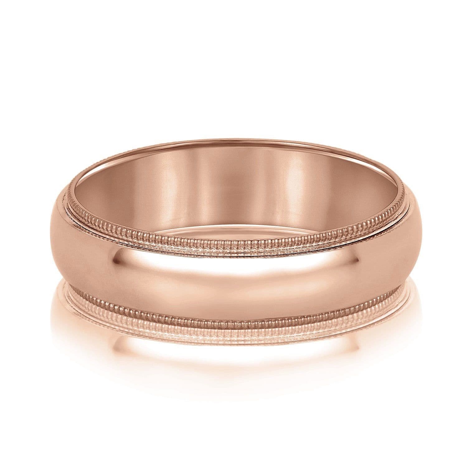 Domed Milgrain Classic Men's Wedding Band Comfort Fit