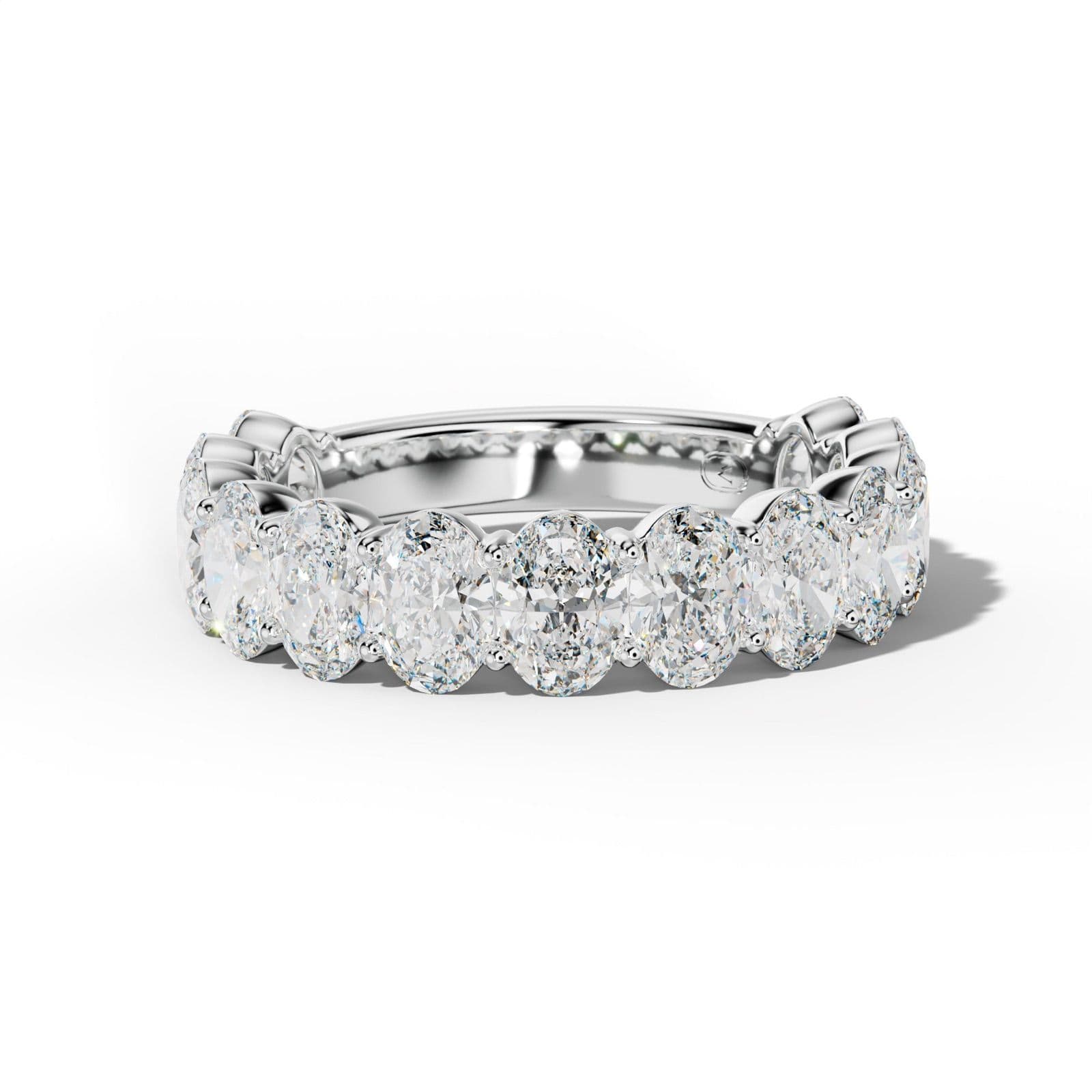 4.0 Carat Oval Diamond 3/4 Anniversary Band Shared Prong Low-Set Design