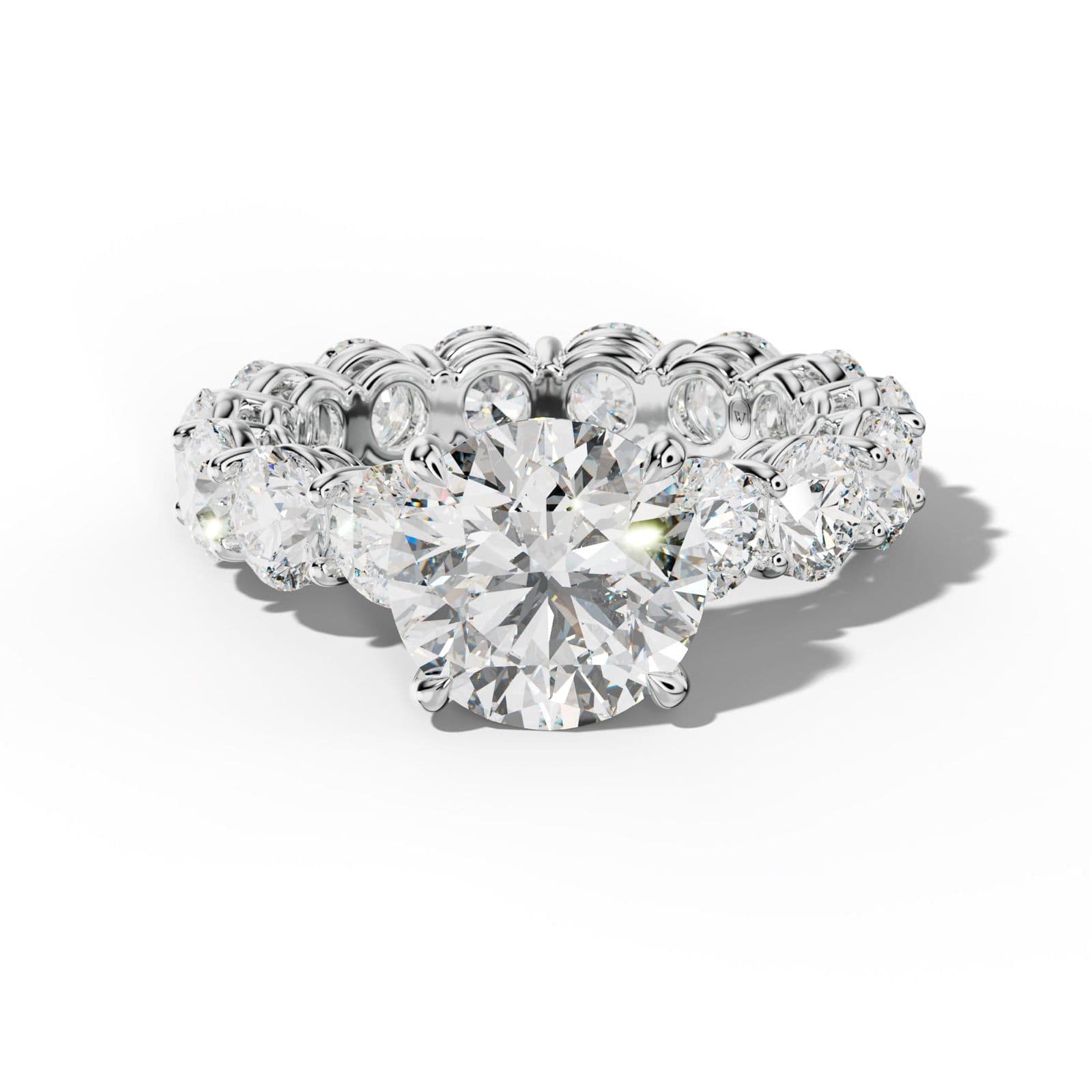 Maddie Round Diamond Engagement Ring With Round Side Stones