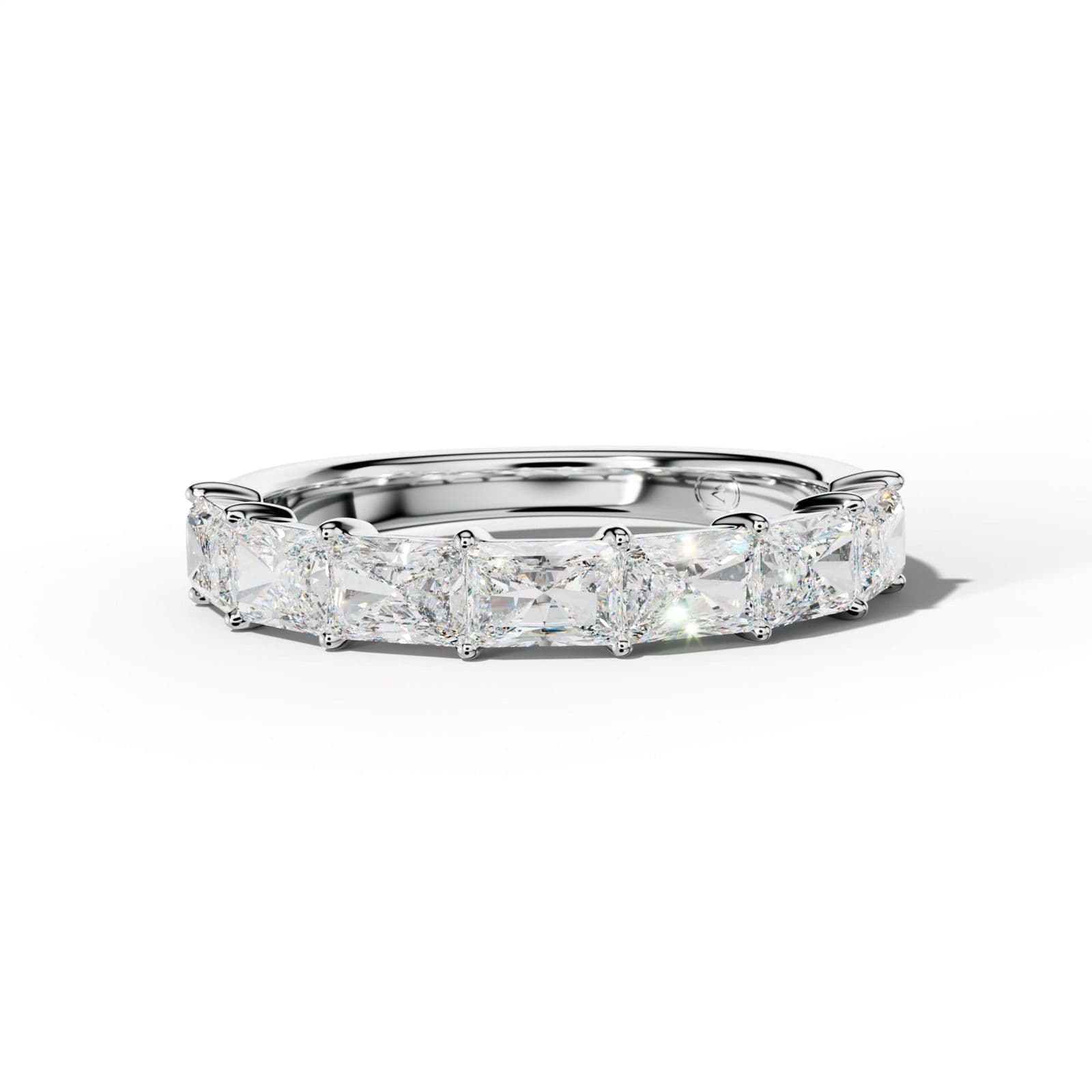 2.0 Carat East West Radiant Diamond Half Anniversary Band Shared Prong Low-Set Design
