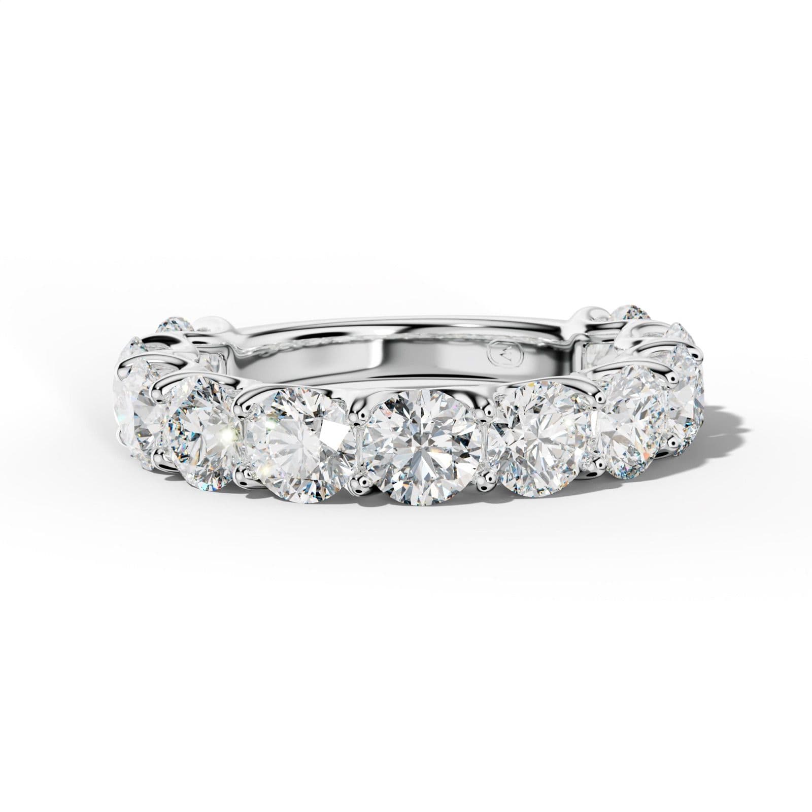 4.0 Carat Round Diamond 3/4 Anniversary Band U Prong