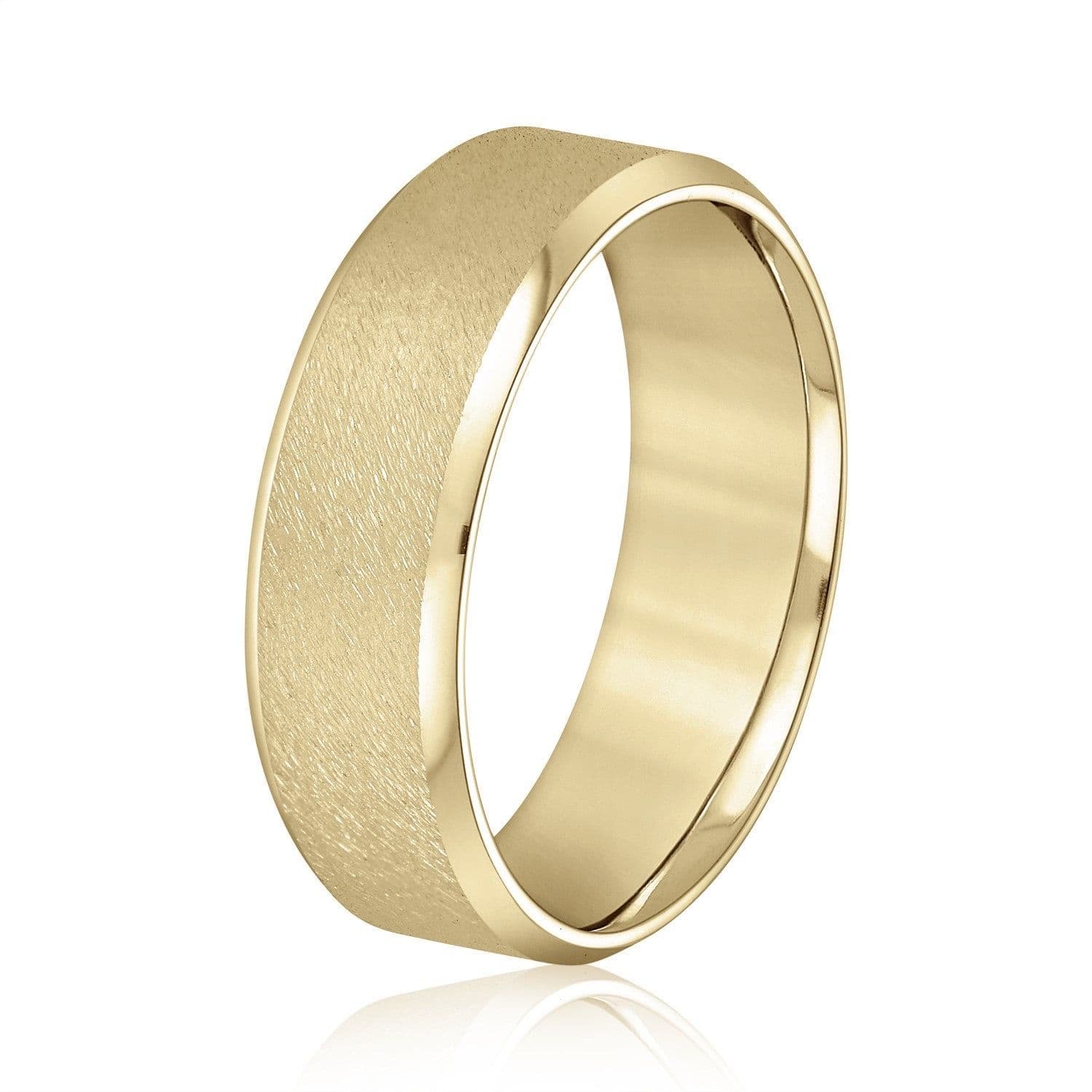 Beveled Edge Comfort Fit Sandblasted Finish Men's Band