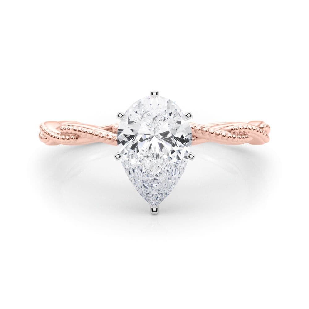 Anastasia Twisted Vine Pear Diamond Solitaire Engagement Ring