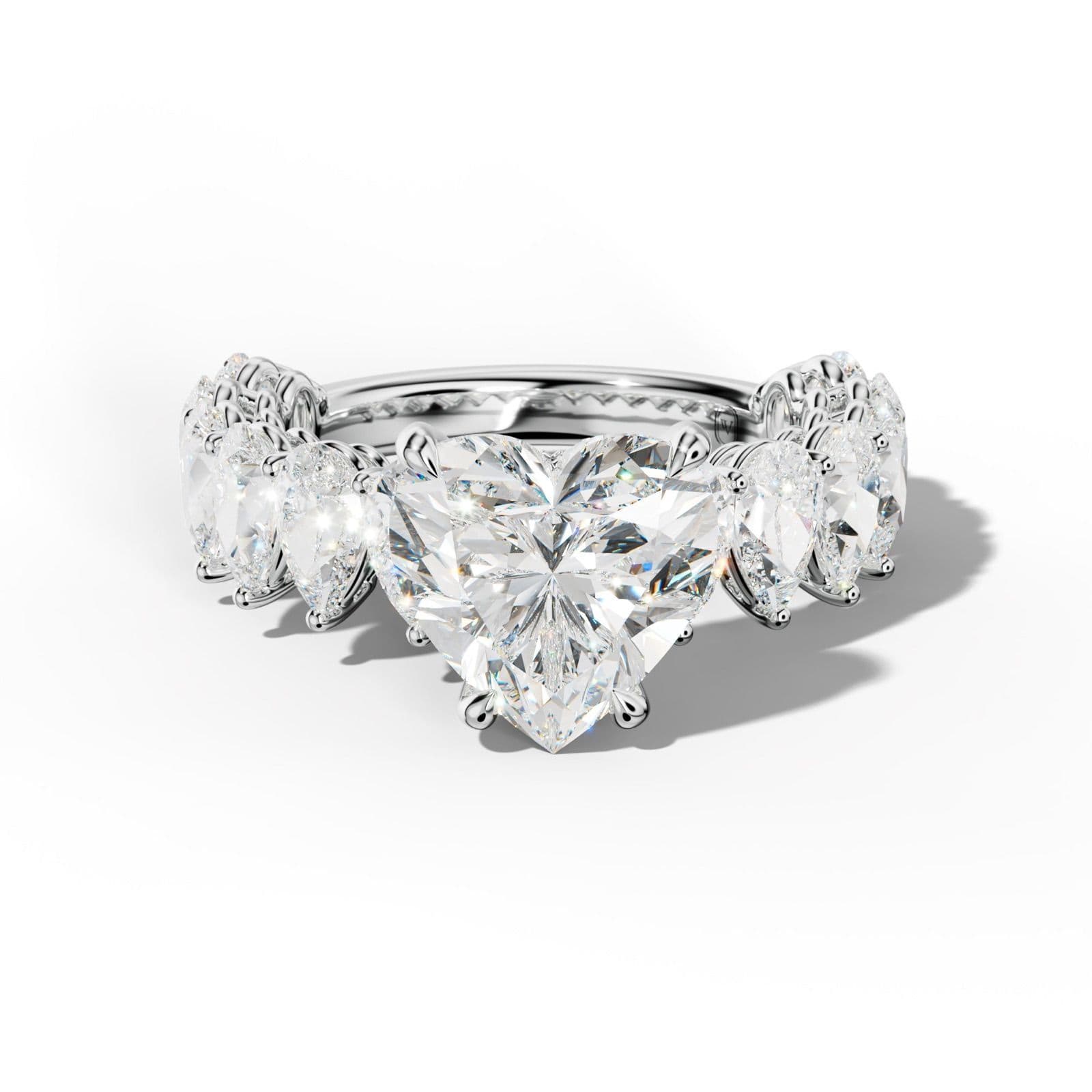 Remi Heart Diamond Engagement Ring With Pear Shape Side Stones