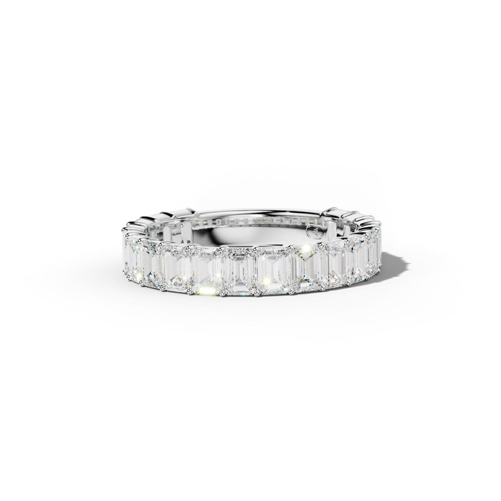 3.0 Carat Emerald Cut Diamond 3/4 Anniversary Band Shared Prong Low-Set Design