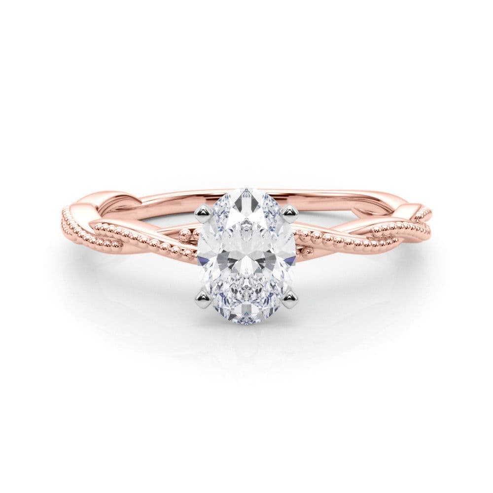 Anastasia Twisted Vine Oval Diamond Solitaire Engagement Ring