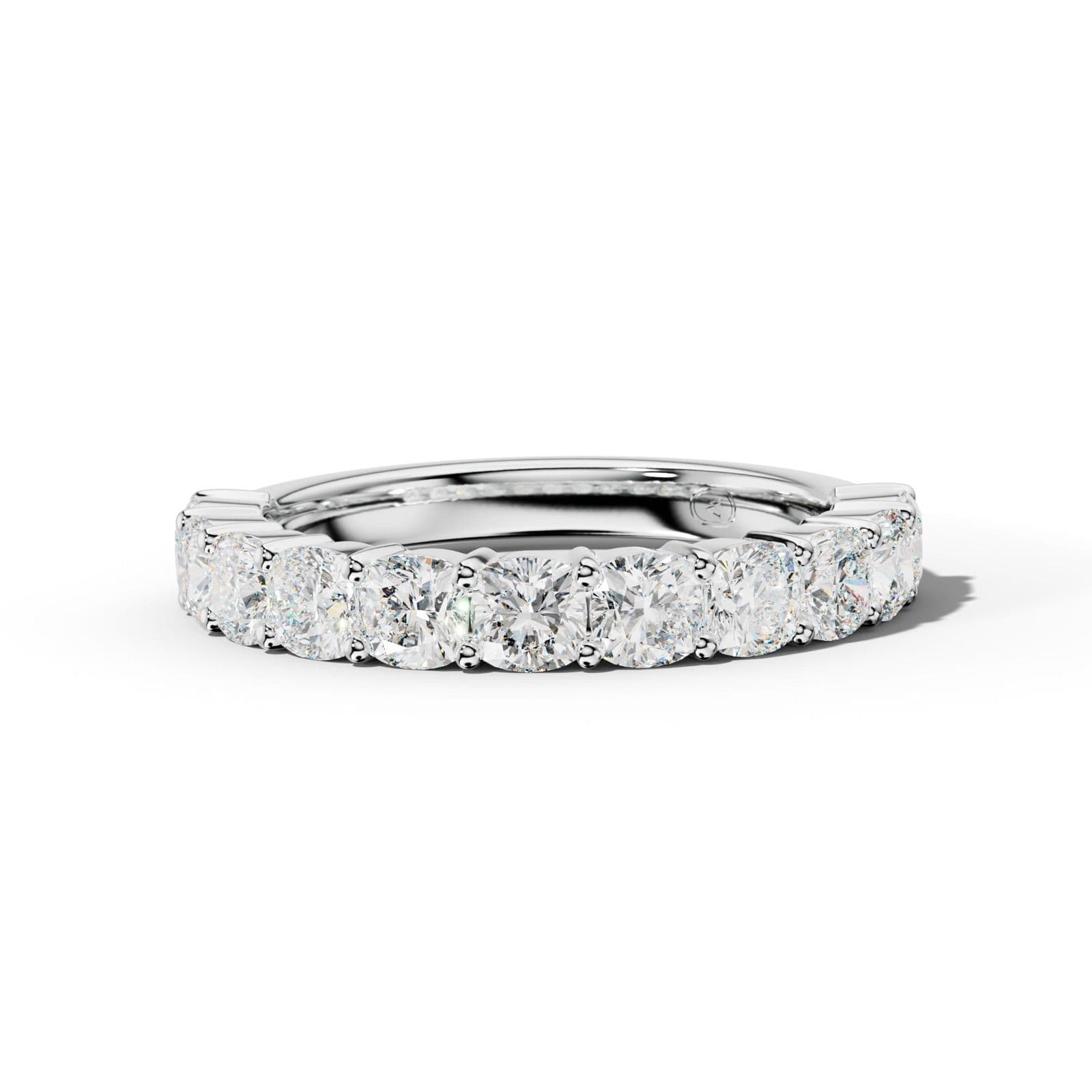 2.0 Carat Cushion Diamond Half Anniversary Band Shared Prong Low-Set Design
