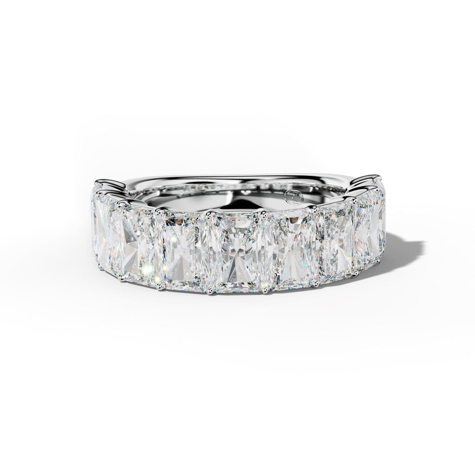 6.0 Carat Radiant Diamond Half Anniversary Band Shared Prong Low-Set Design