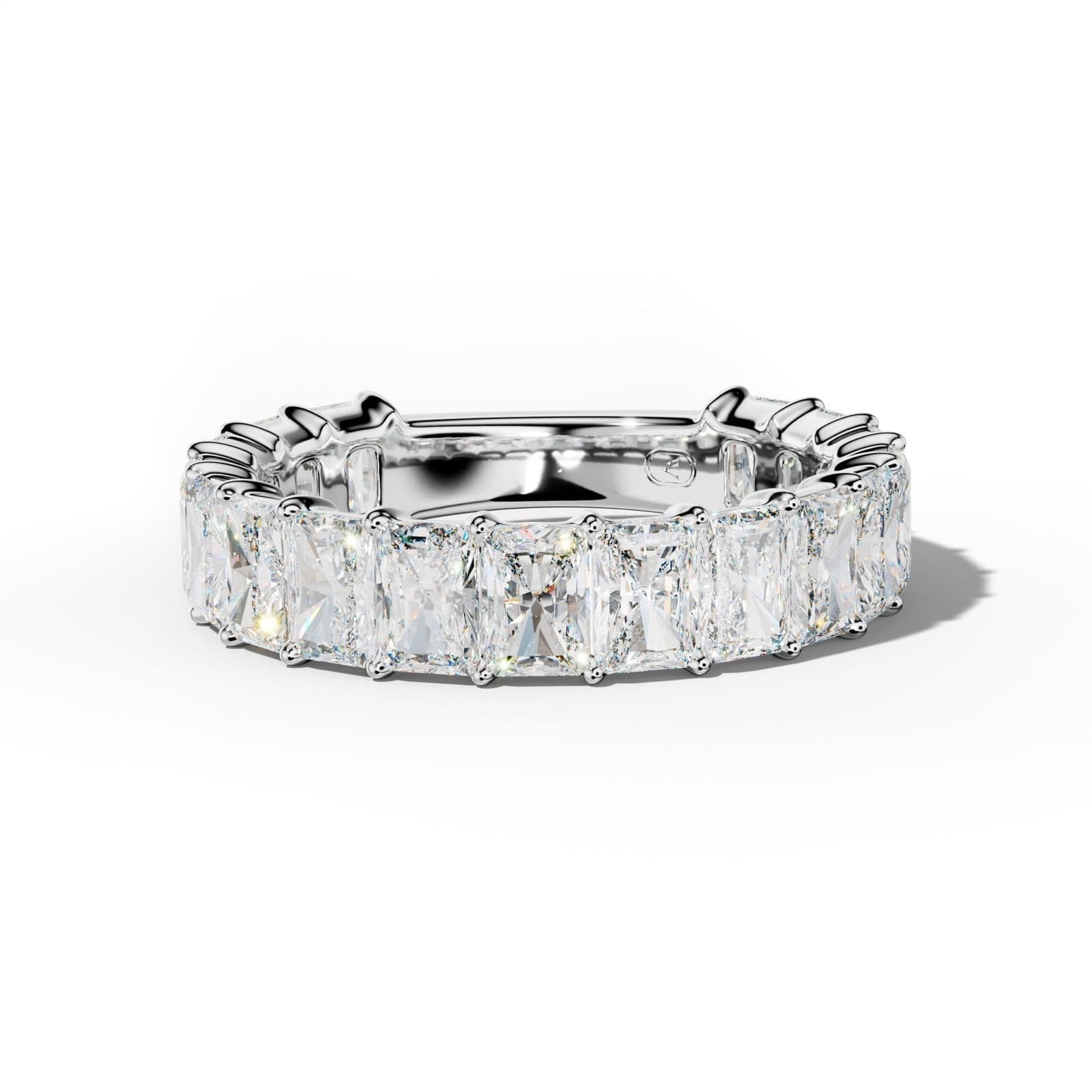 5.0 Carat Radiant Diamond 3/4 Anniversary Band Shared Prong Low-Set Design