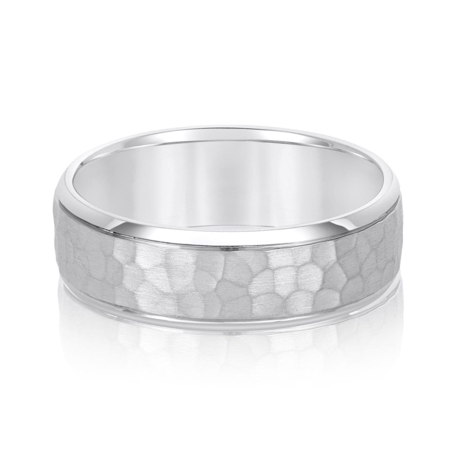 Men’s Bevered Comfort Fit Hammered Band