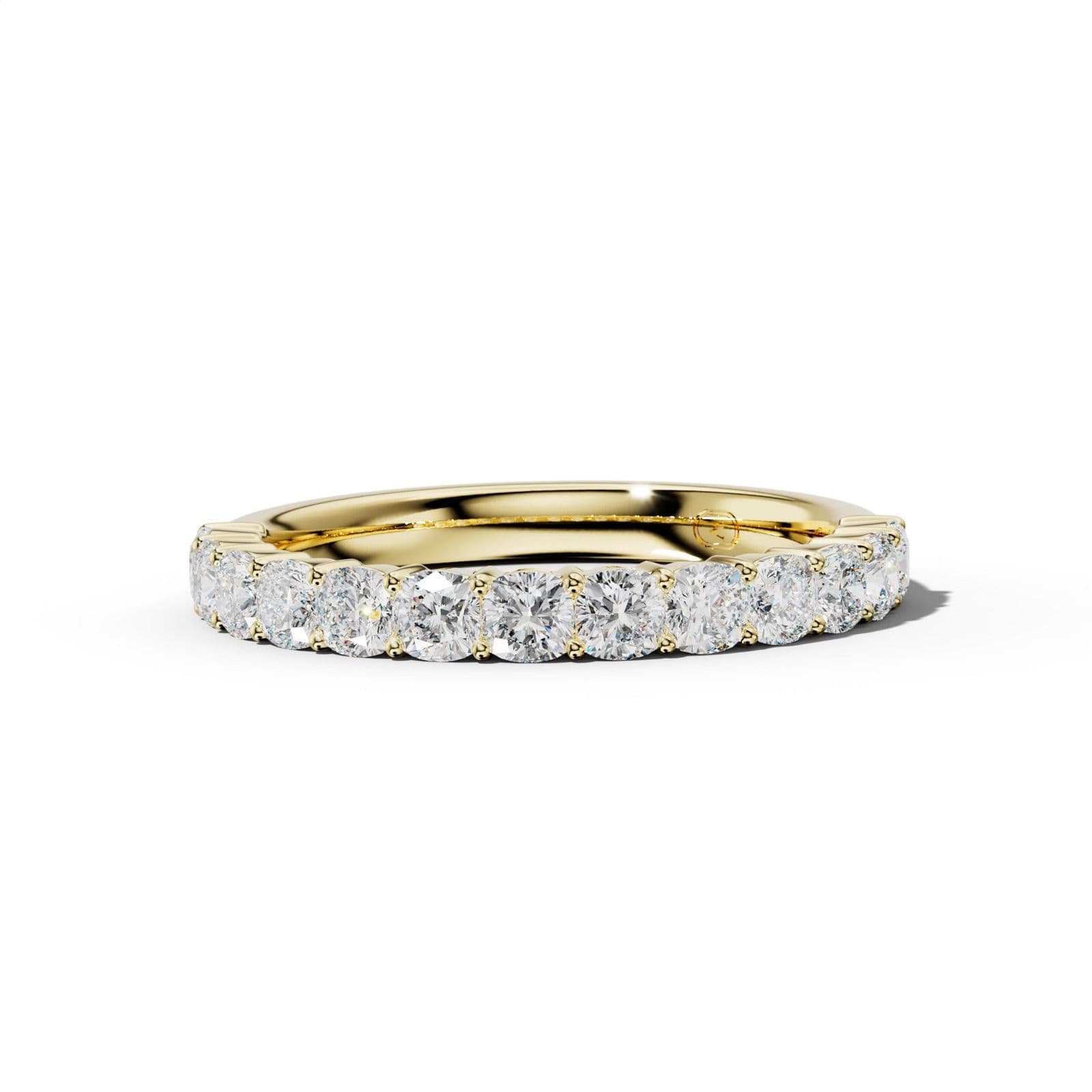 1.0 Carat Cushion Diamond Half Anniversary Band Shared Prong Low-Set Design