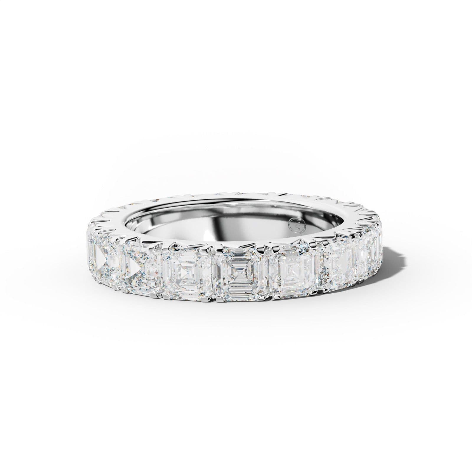 7.0 Carat Asscher Diamond French Pave Eternity Band