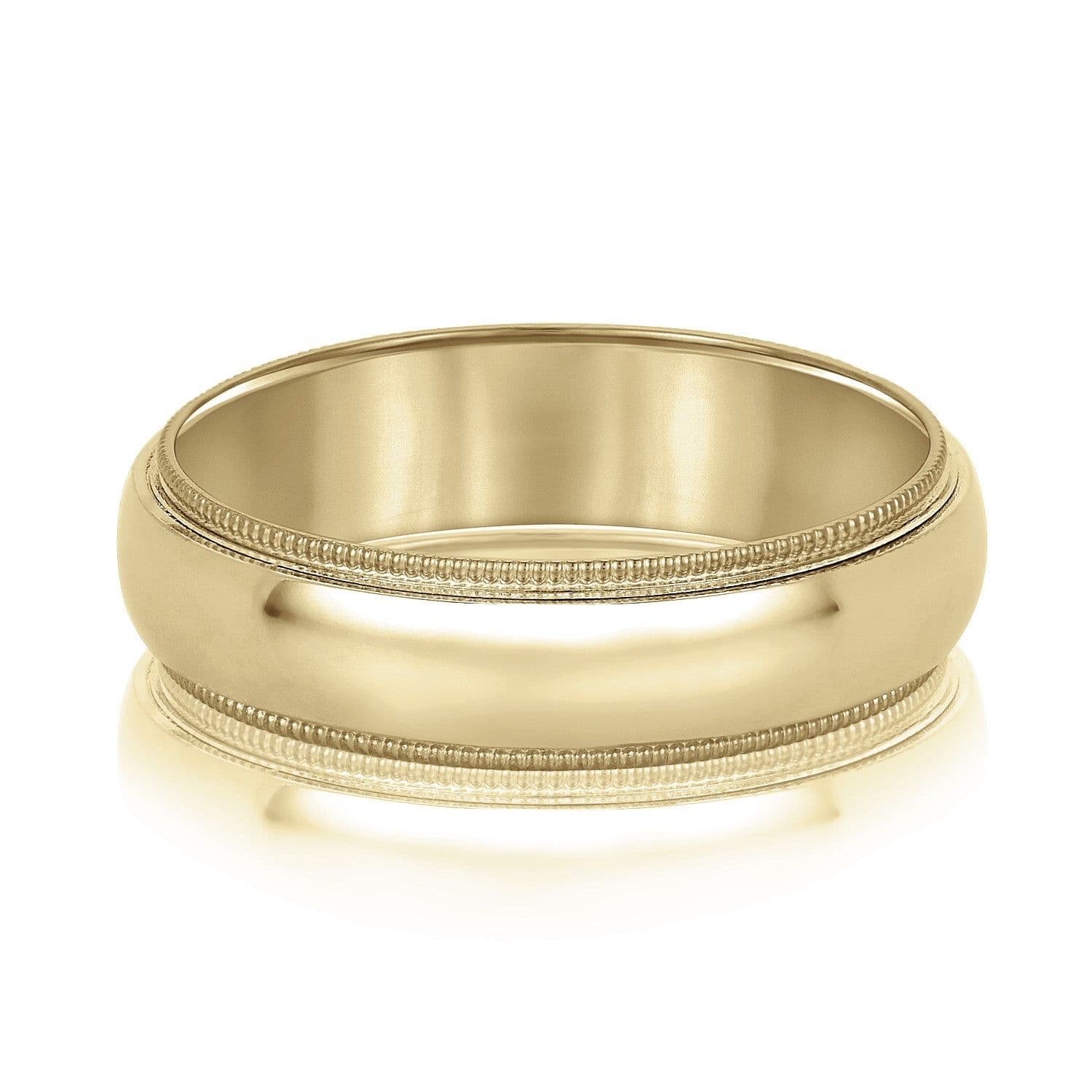Domed Milgrain Classic Men's Wedding Band Comfort Fit