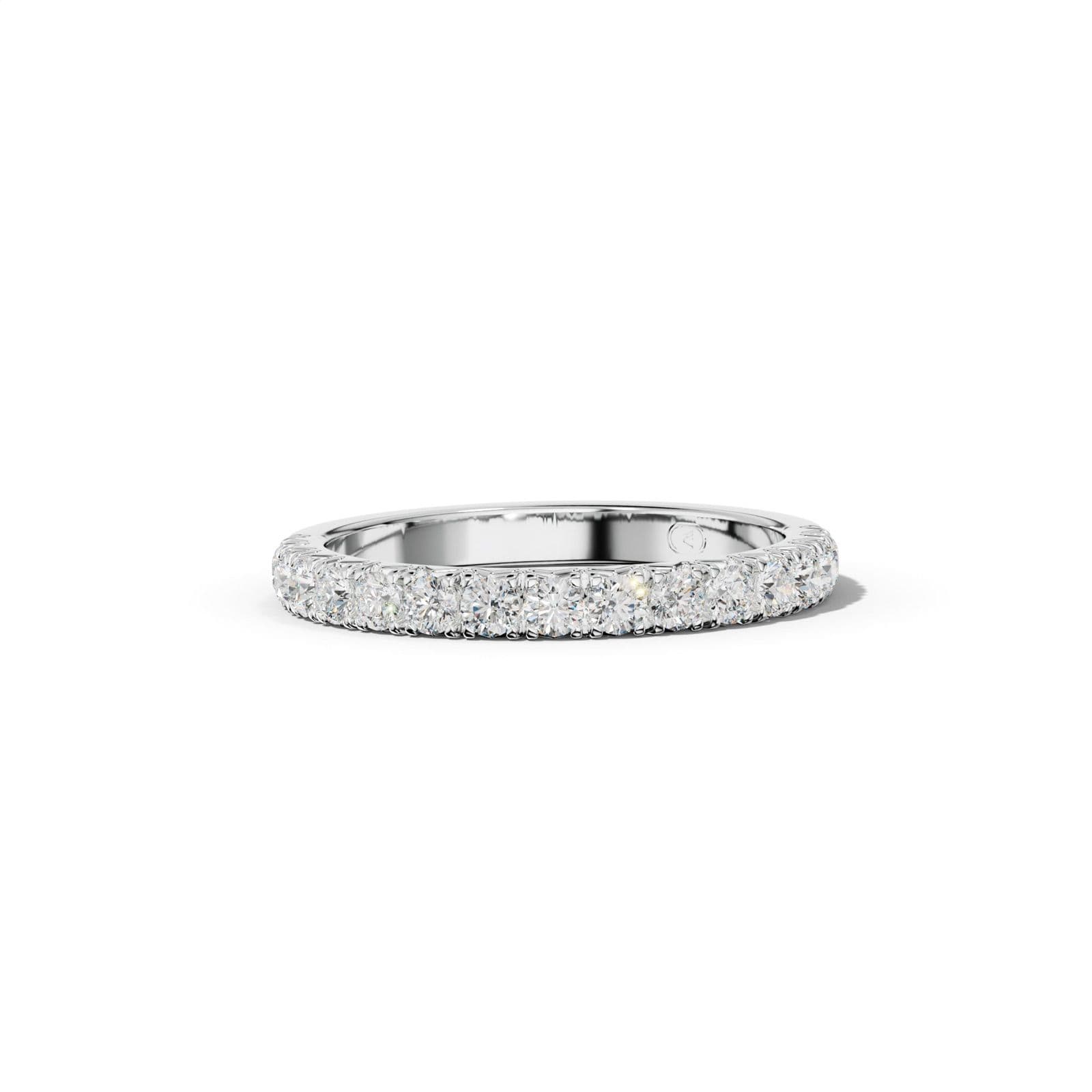 1/2 Carat Round Diamond French Pave Half Anniversary Band