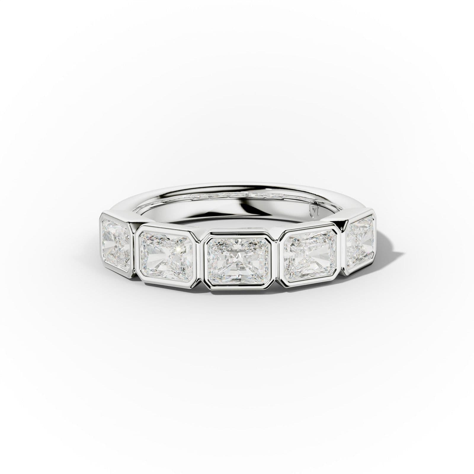 2.0 Carat East West Radiant Cut Bezel Set Diamond Anniversary Band
