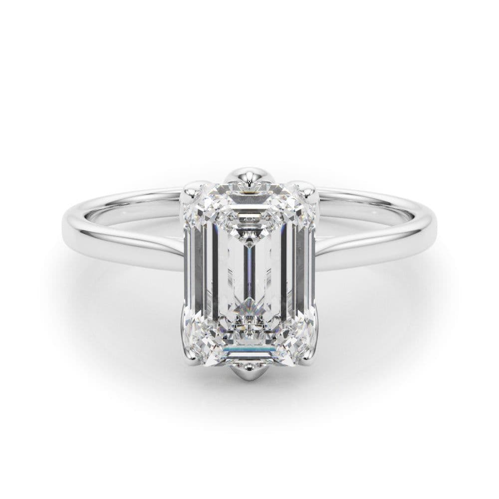 Esme Emerald Diamond Solitaire Engagement Ring