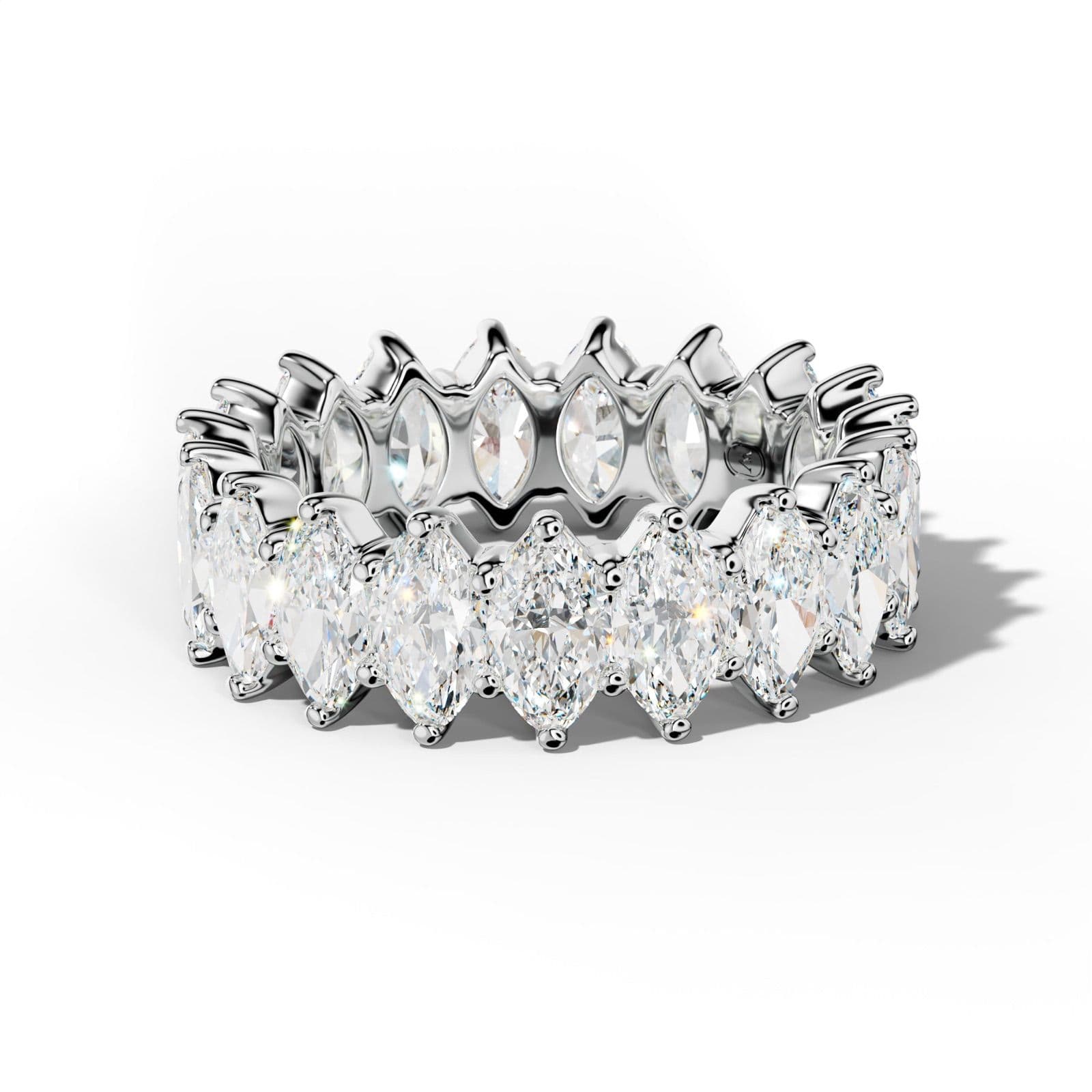 6.0 Carat Marquise Diamond Eternity Band Shared Prong Low-Set Design