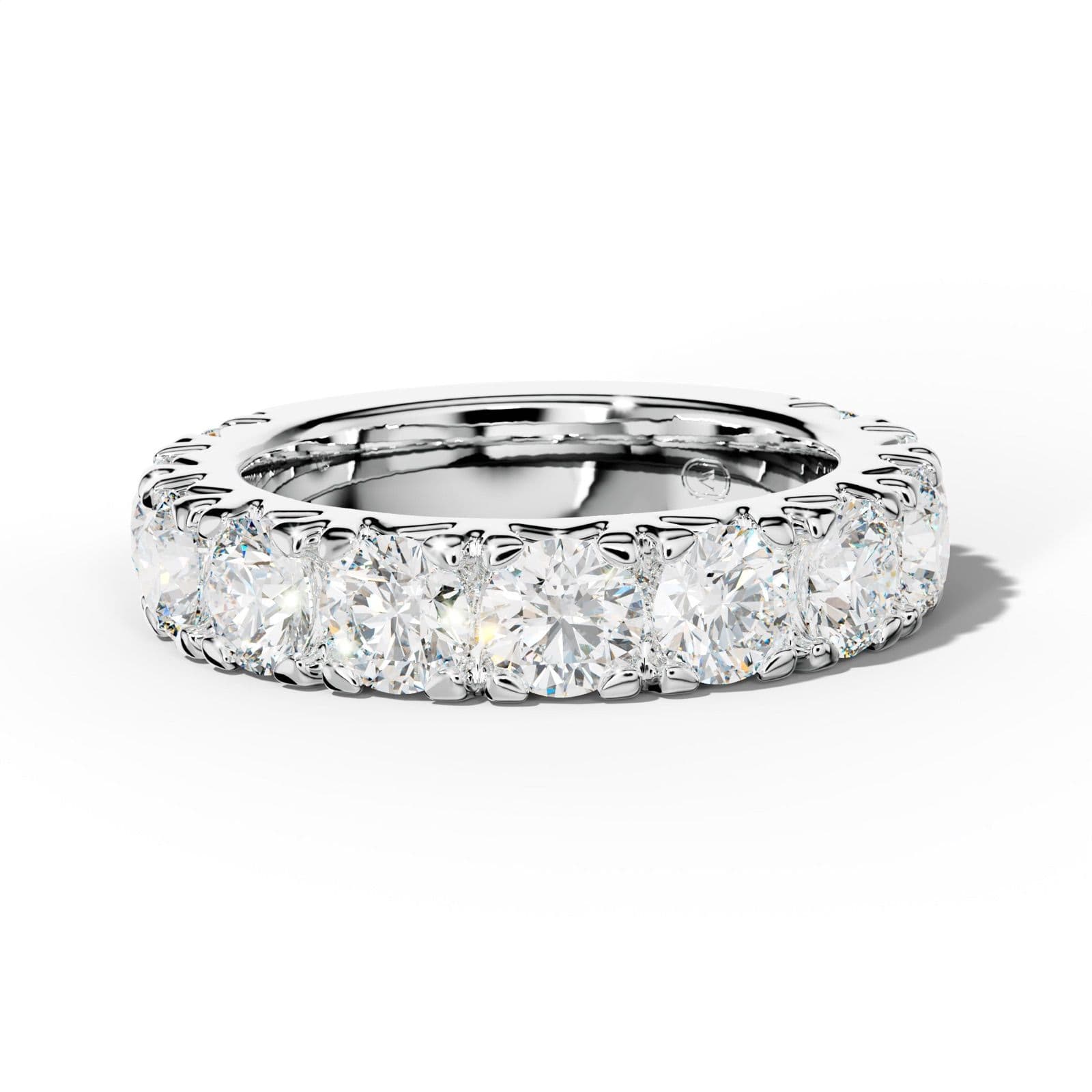 4.0 Carat Round Diamond French Pave 3/4 Anniversary Band