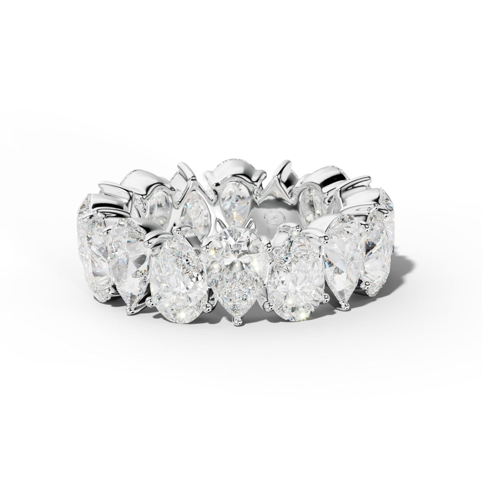 9.0 Carat Pear Shape Diamond Eternity Band Shared Prong Low-Set Design