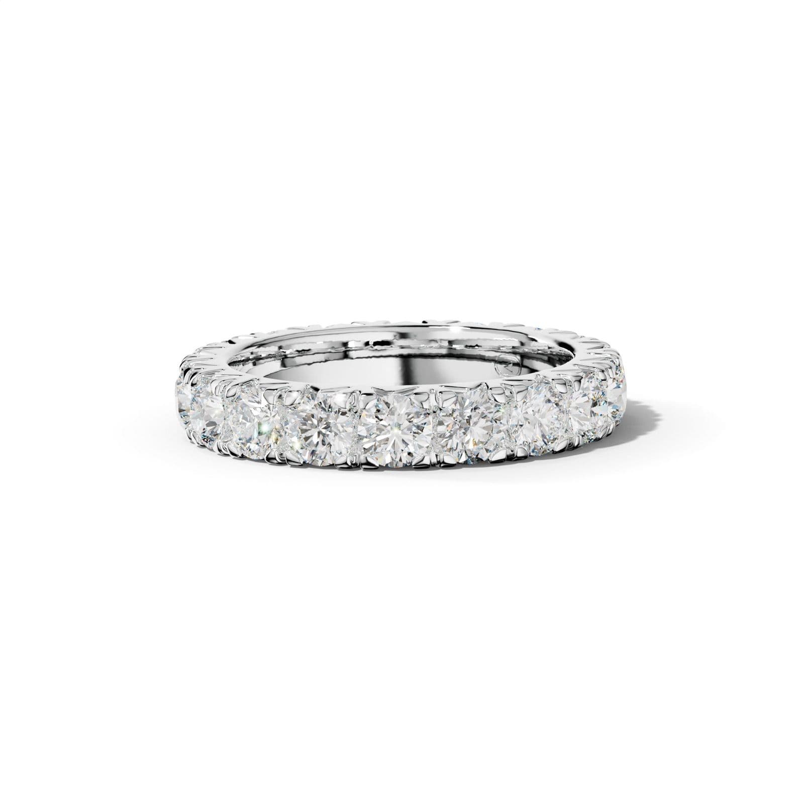 3.0 Carat Round Diamond French Pave Eternity Band