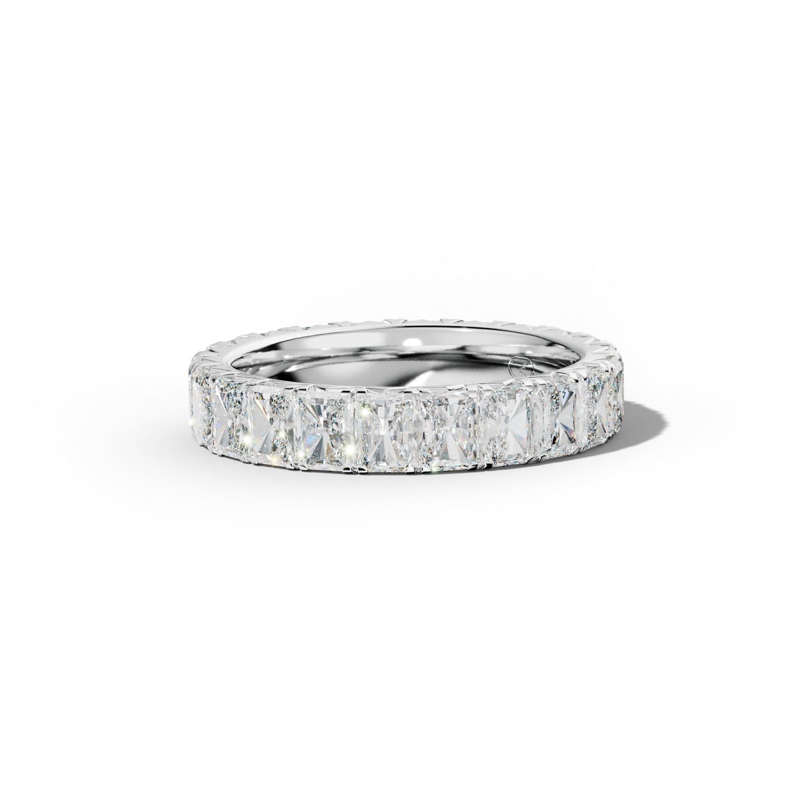5.0 Carat Radiant Diamond French Pave Eternity Band