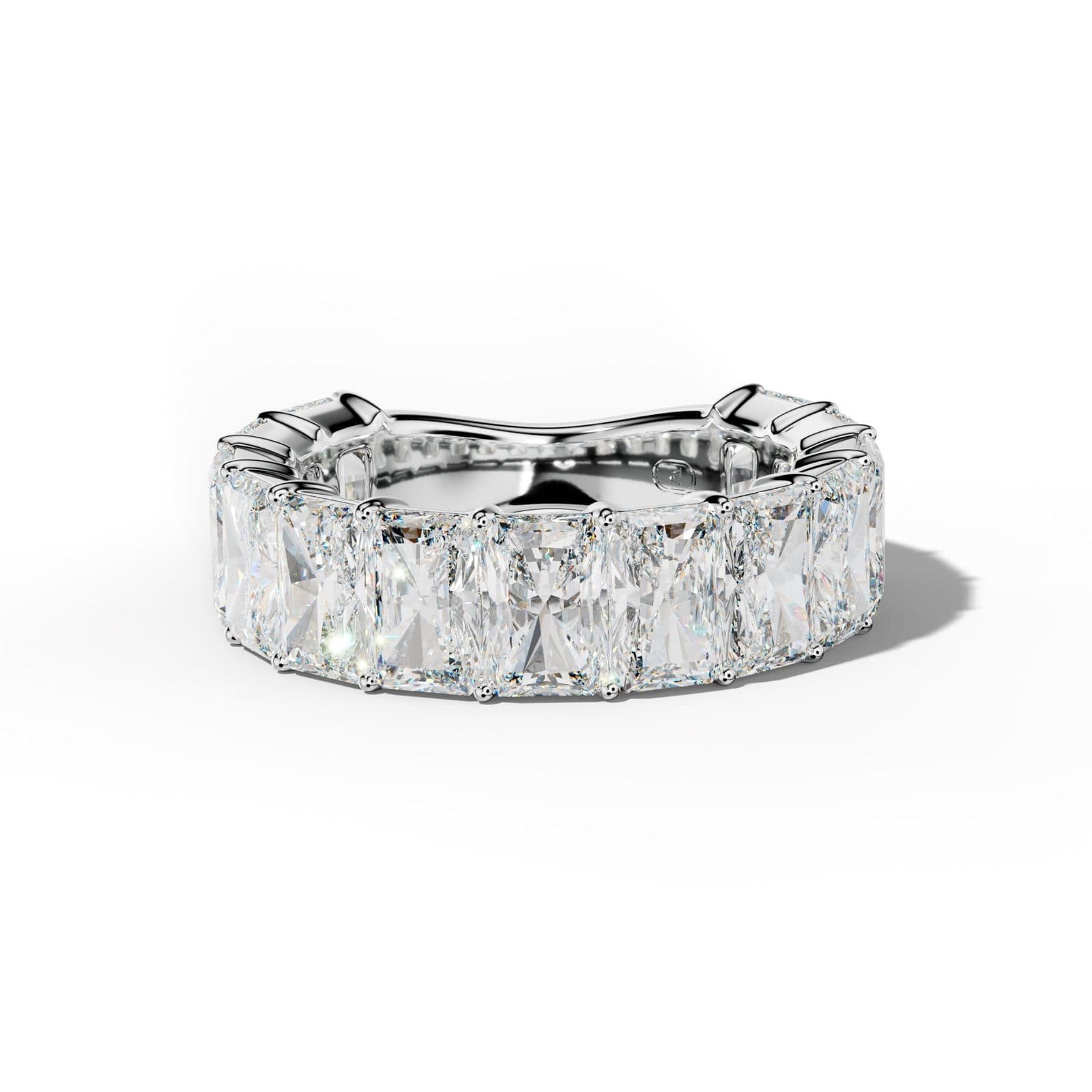 9.0 Carat Radiant Diamond 3/4 Anniversary Band Shared Prong Low-Set Design