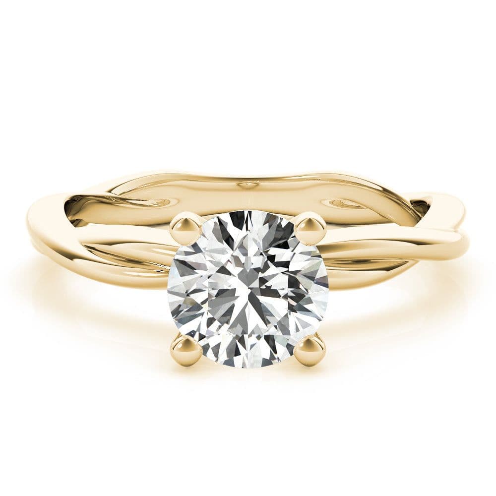 Twisted Vine Round Diamond Solitaire Engagement Ring