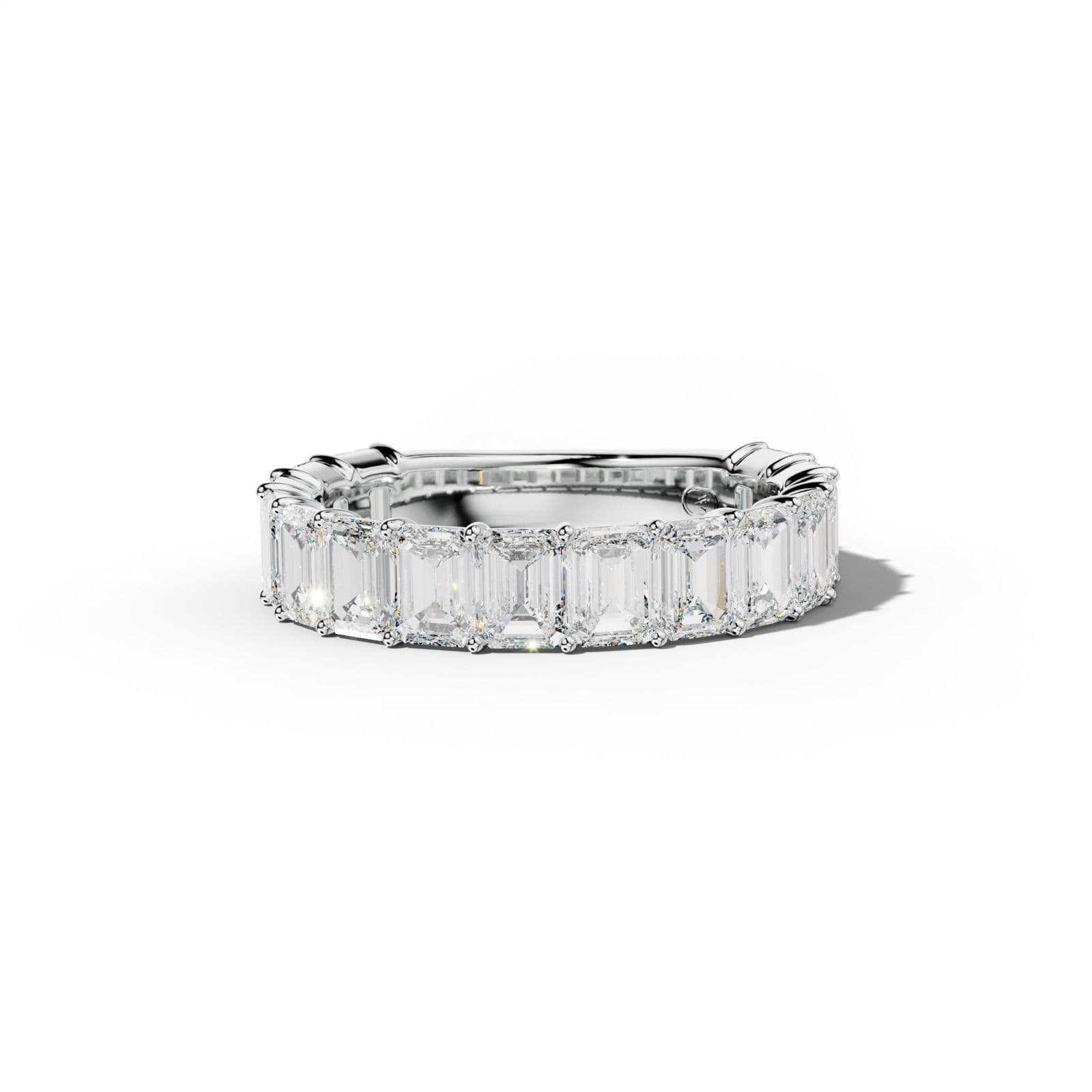 5.0 Carat Emerald Cut Diamond 3/4 Anniversary Band Shared Prong Low-Set Design
