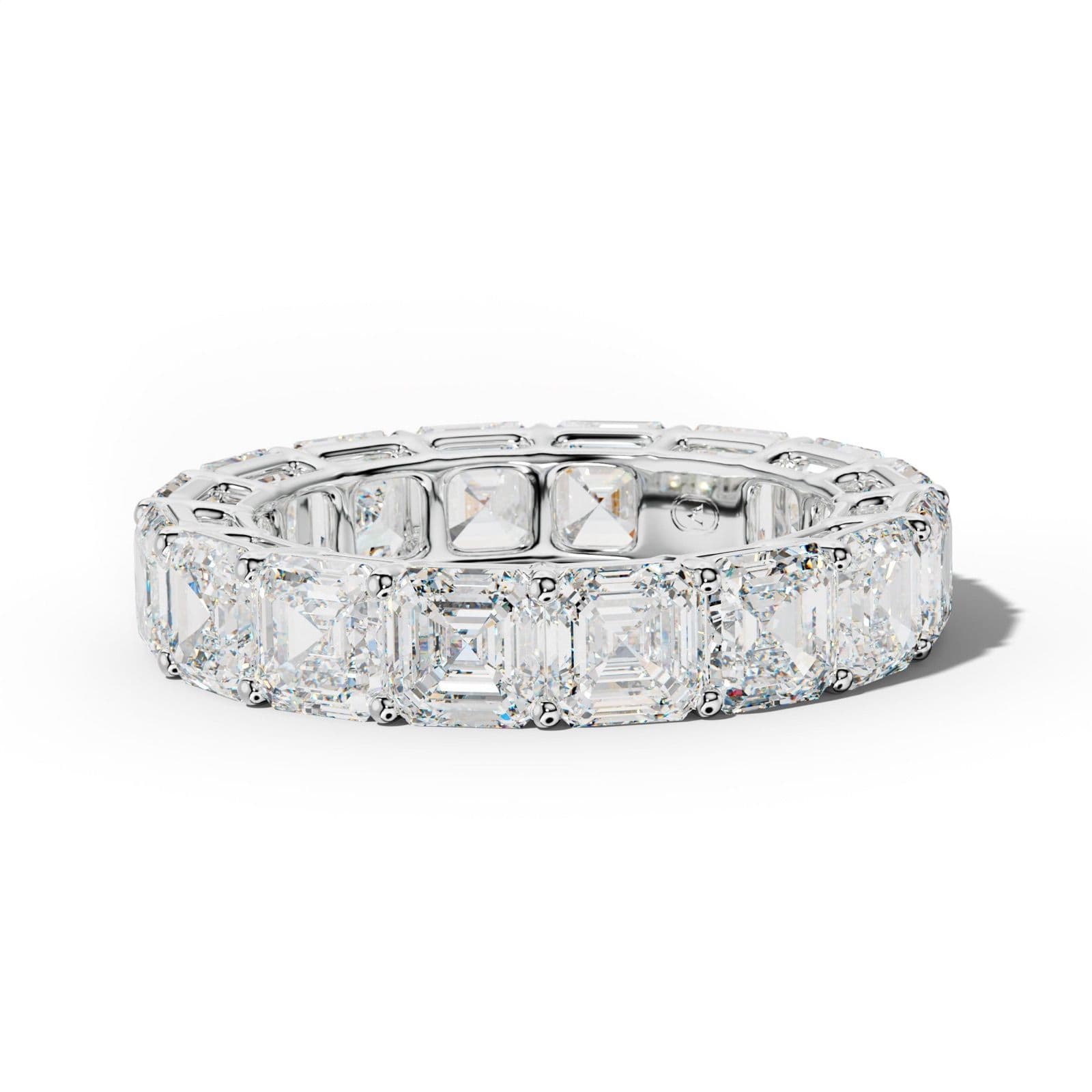 8.0 Carat Asscher Diamond Eternity Band Shared Prong
