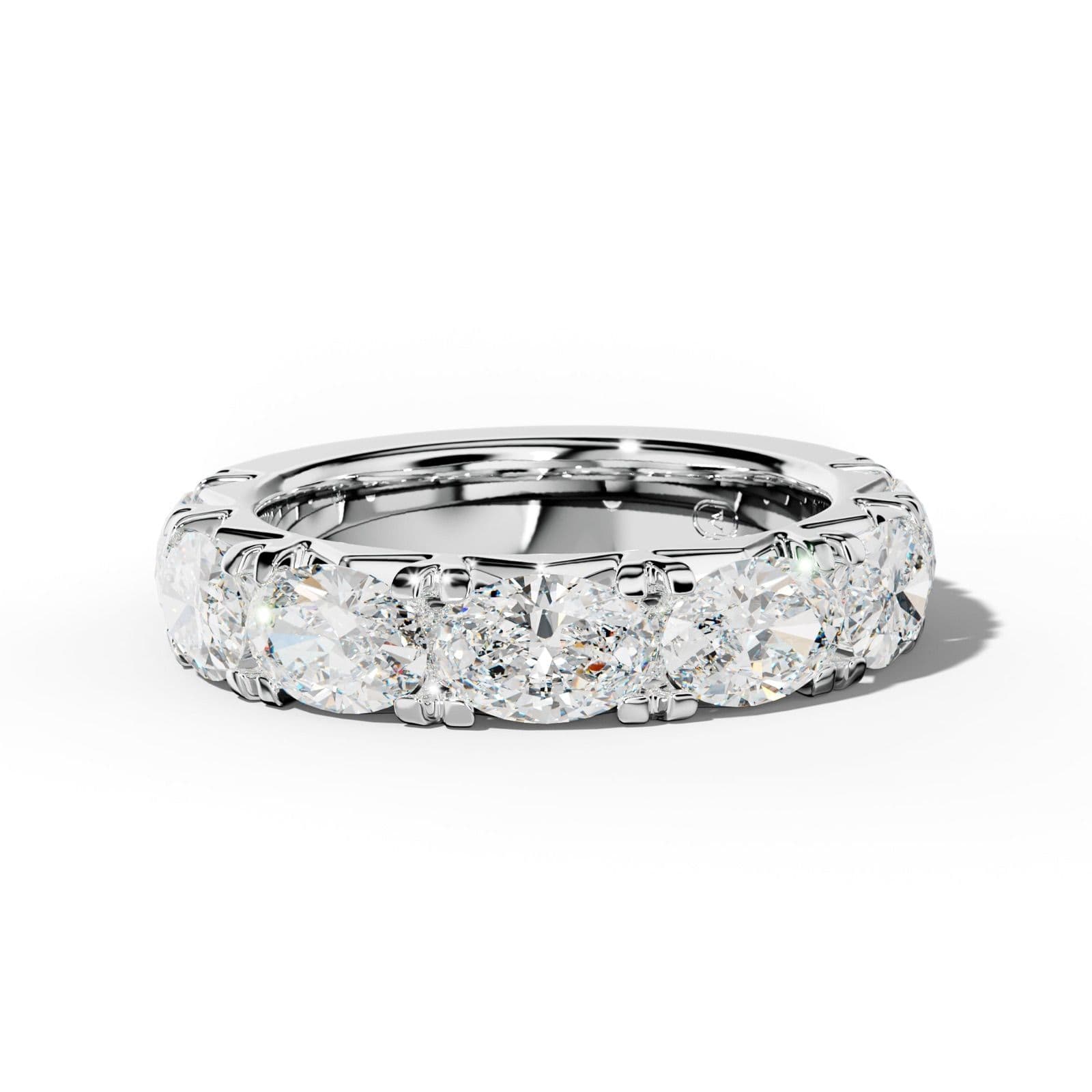 4.0 Carat East West Oval Diamond French Pave 3/4 Anniversary Band