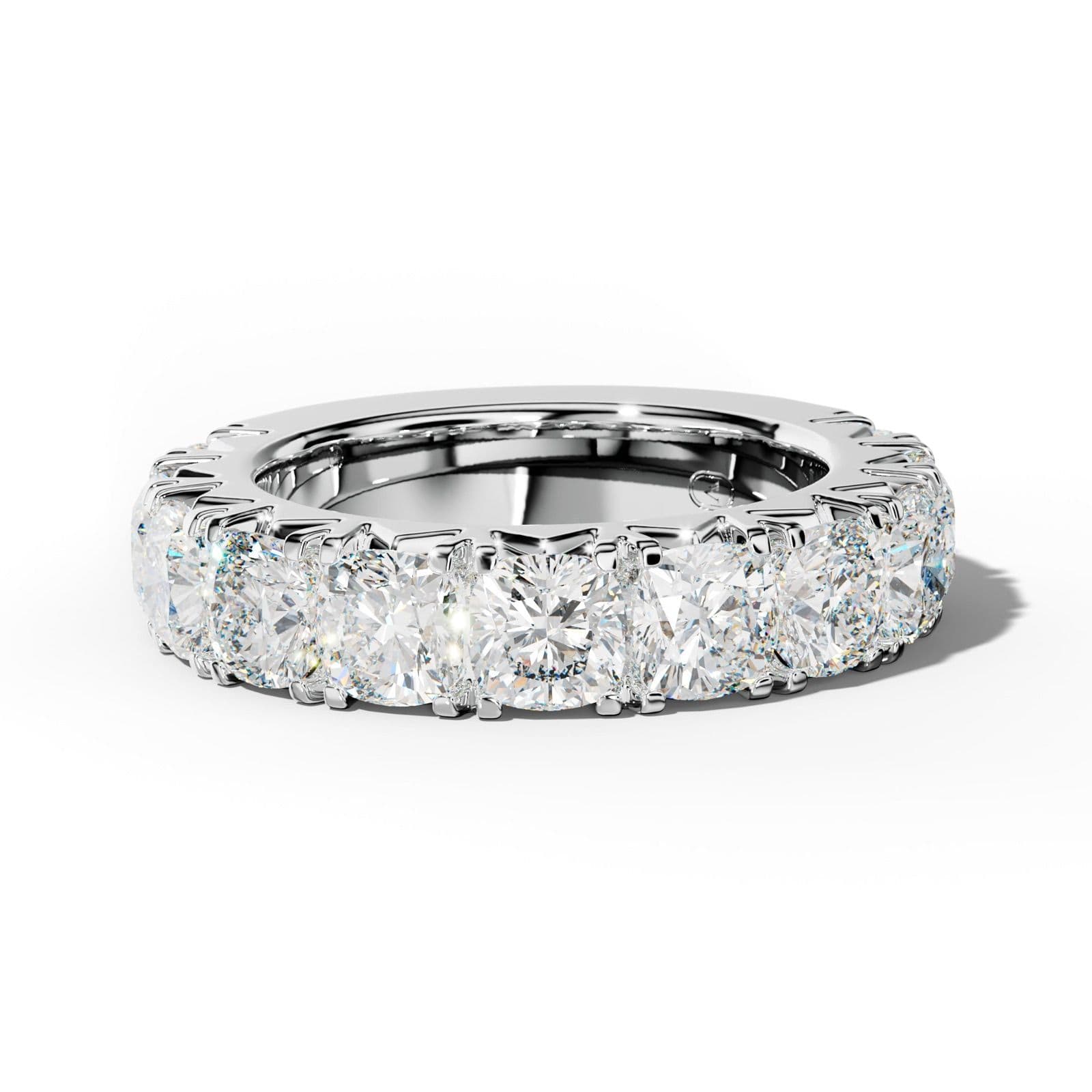 6.0 Carat Cushion Diamond French Pave 3/4 Anniversary Band