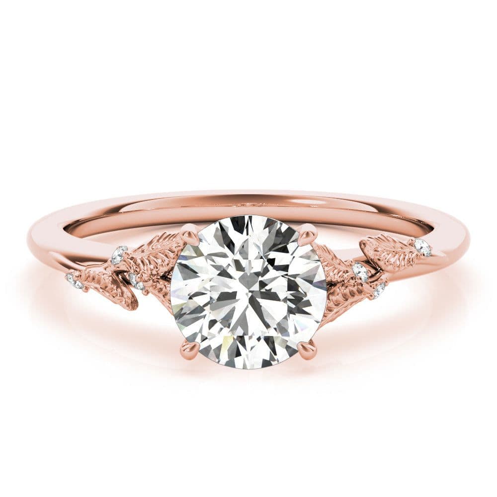 Laurel Round Diamond Solitaire Engagement Ring