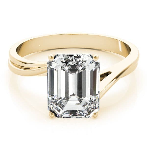 Hazel Emerald Diamond Solitaire Engagement Ring