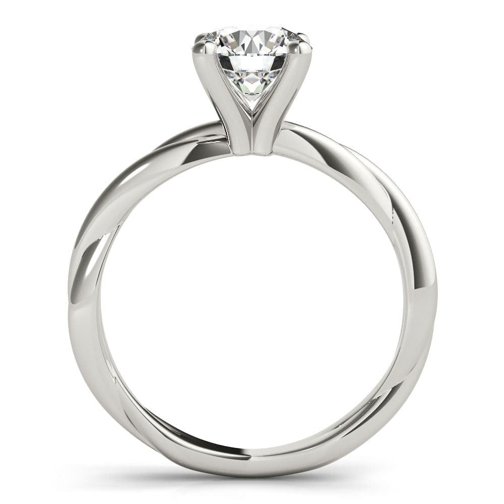 Twisted Vine Round Diamond Solitaire Engagement Ring
